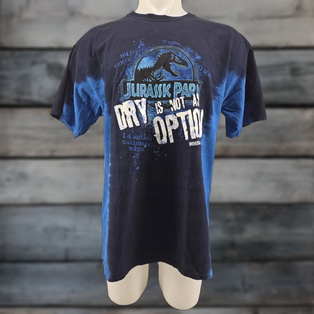 Vintage VINTAGE Jurassic Park Shirt Universal Studios Blue Tie Dye XL Men Short Sleeve Bill? Size US XL / EU 56 / 4 - 1 Thumbnail