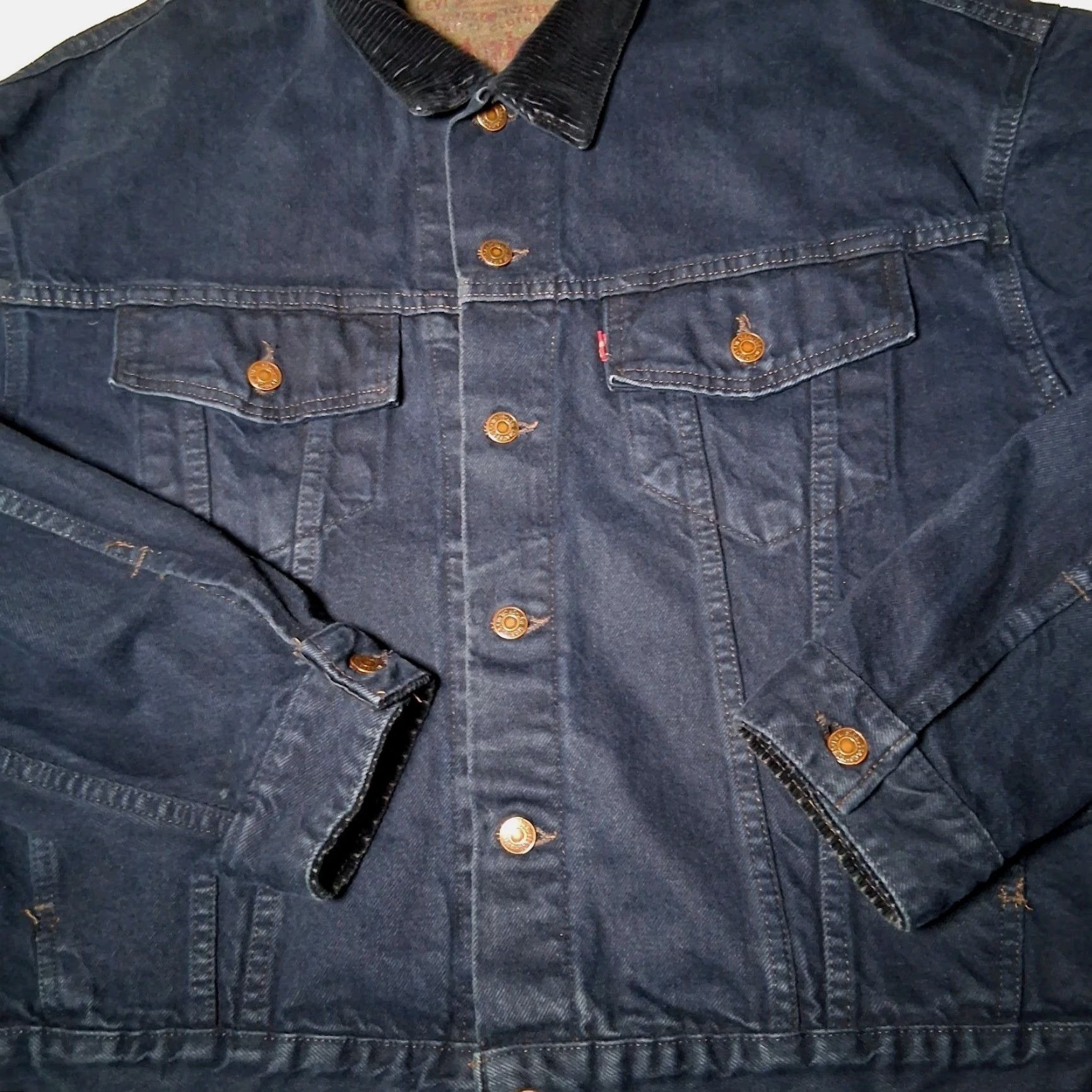 Levi's VINTAGE Levi's Levi Strauss Denim Jean Jacket L Blue Corduroy Trucker 70599 0730 Size US 33 - 2 Thumbnail