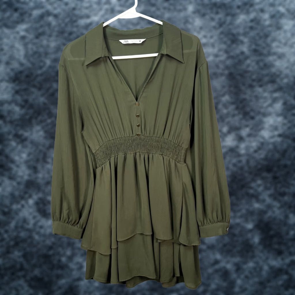green leather dress zara Dress Strapless Midi Faux Leather Brown Zara