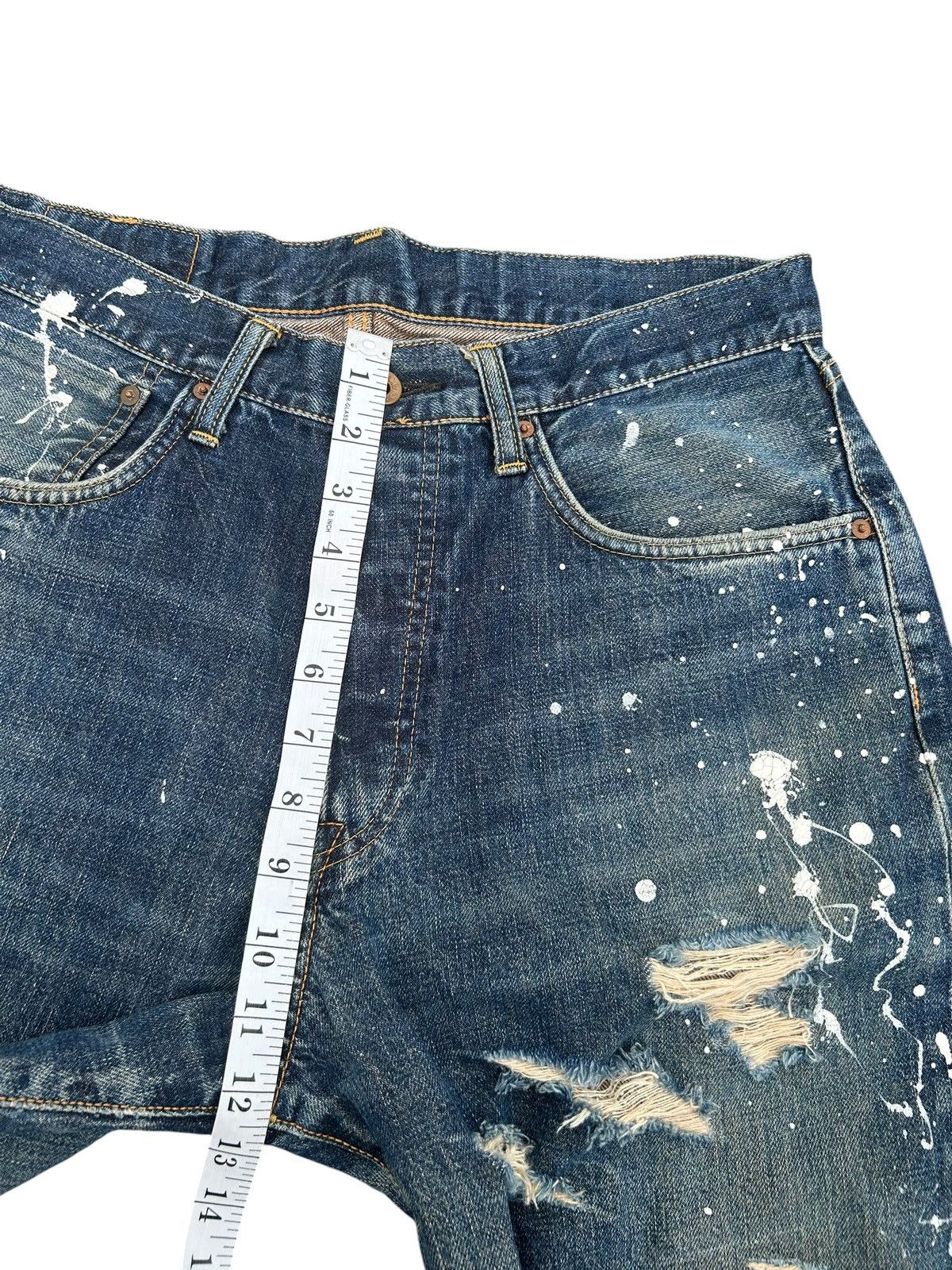 Kapital Vintage Edwin 505 Selvedge Thrashed Denim Jeans Size US 33 - 13 Thumbnail