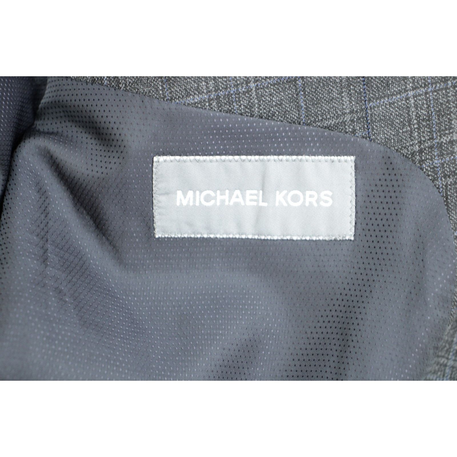 Michael Kors Michael Kors Blazer Mens 46R Gray Plaid 2 Buttons Size 46R - 6 Thumbnail