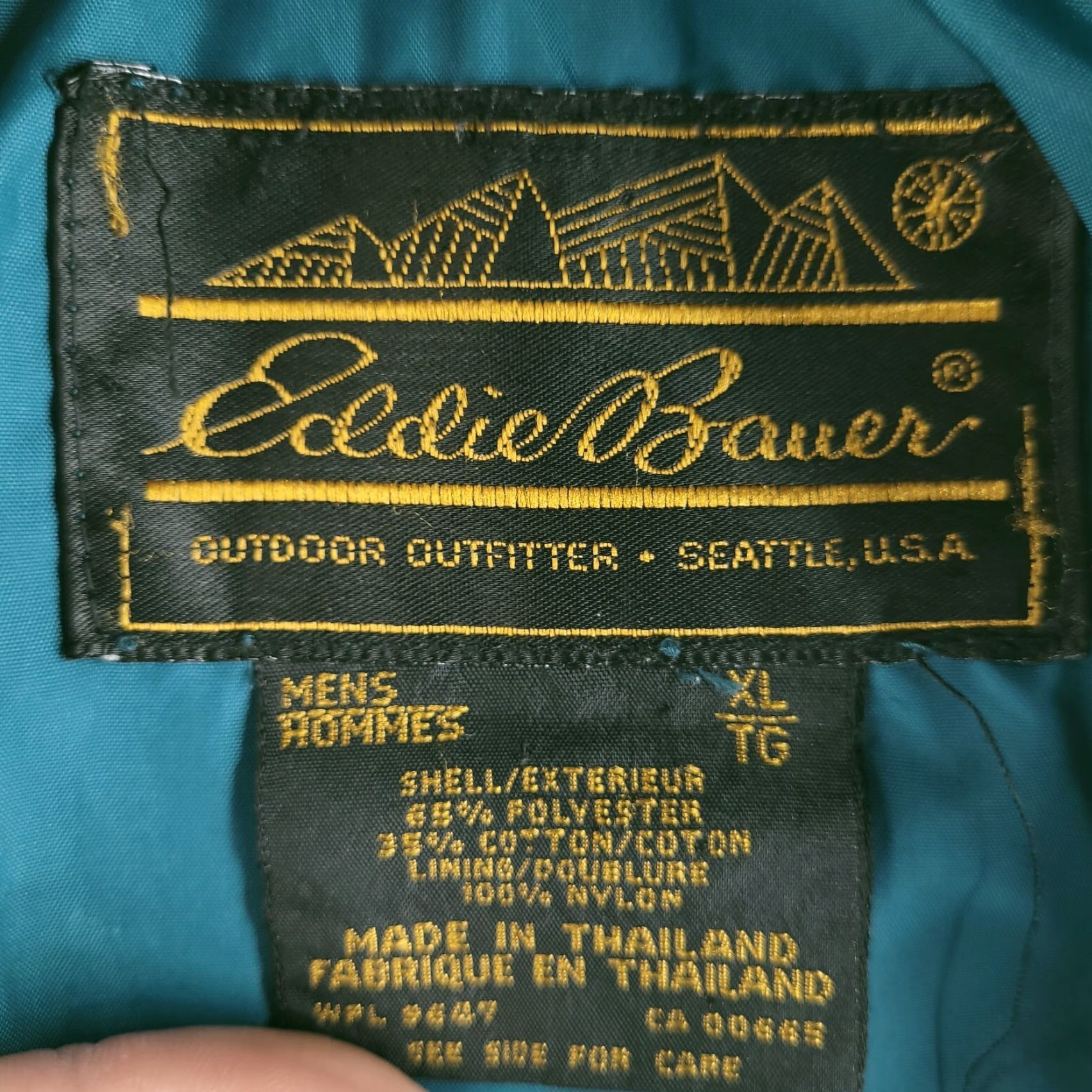 Eddie Bauer VINTAGE Eddie Bauer Jacket Mens XL Green Blue 90s Retro Poly Blend Camp Long Size US XL / EU 56 / 4 - 3 Thumbnail