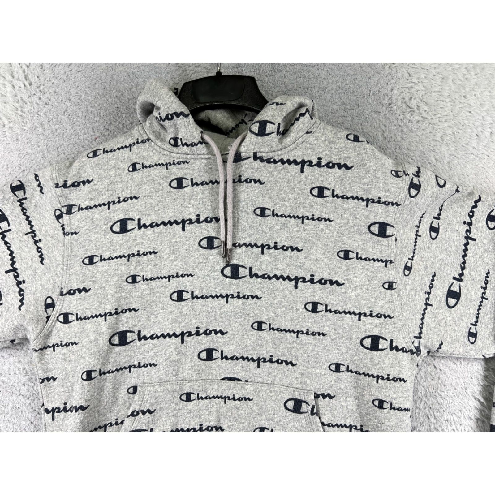 Champion Champion Hoodie Adult Small Gray Logo Pullover Long Sleeve Crown Neck Drawstring Pocket Jersey Cotton Blend Regular Men's Size US S / EU 44-46 / 1 - 4 Thumbnail