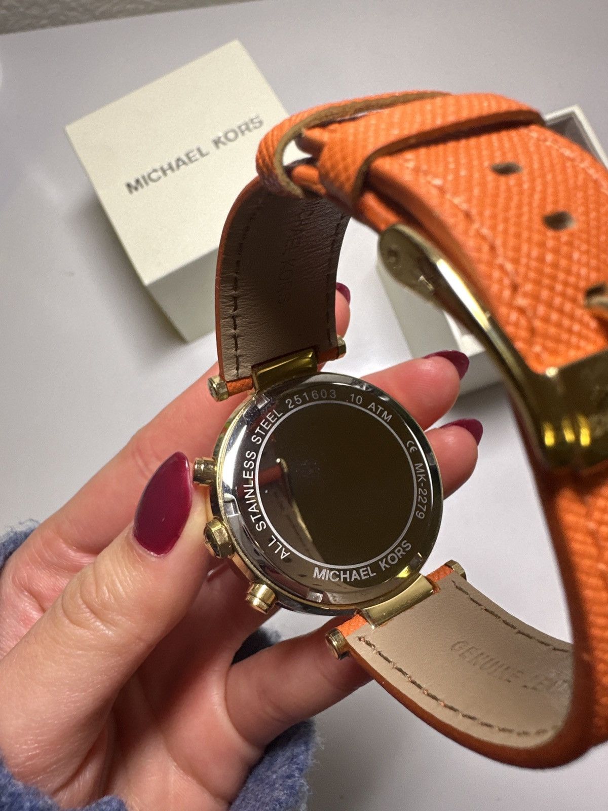 Michael Kors Michael Kors Mk2279 Gold Dial Leather Strap Ladies Watch Size ONE SIZE - 5 Thumbnail