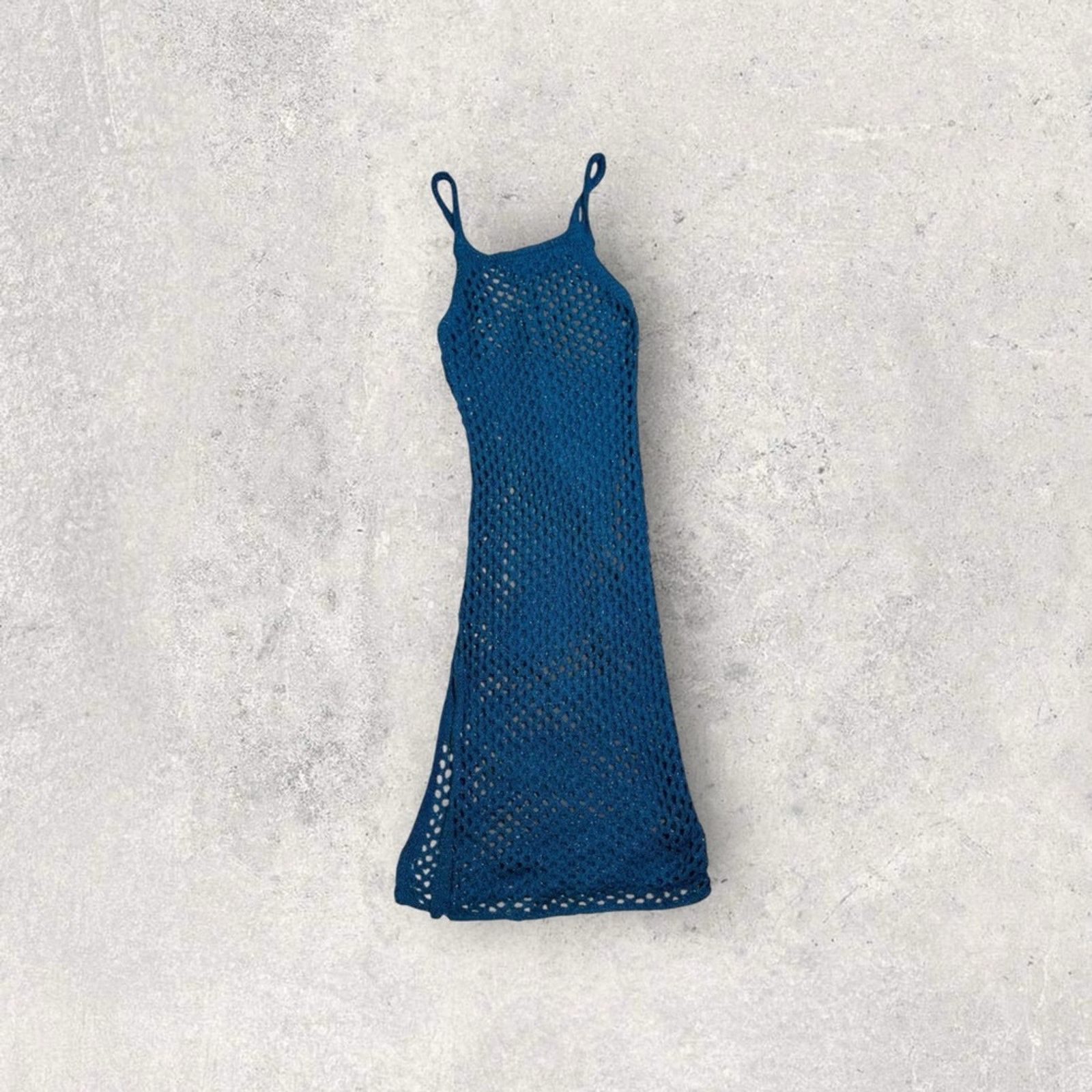 Anthropologie Blue Crochet Maxi Dress Size S / US 4 / IT 40 - 2 Thumbnail
