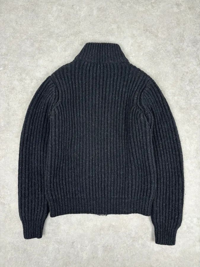 Dries Van Noten Dries Van Noten Dark Grey Wool Minimalist Zip-up Sweater Size US M / EU 48-50 / 2 - 5 Thumbnail