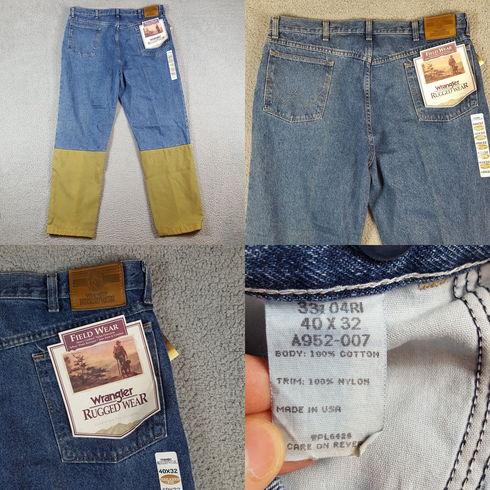 Wrangler VINTAGE Wrangler Jeans Denim Blue 40x32 Regular Men 5-Pocket Design 90s Grunge Retro Workwear Hunting Brush Briar Blue Jeans Wrangler Rugged Wear Size US 40 / EU 56 - 8 Thumbnail