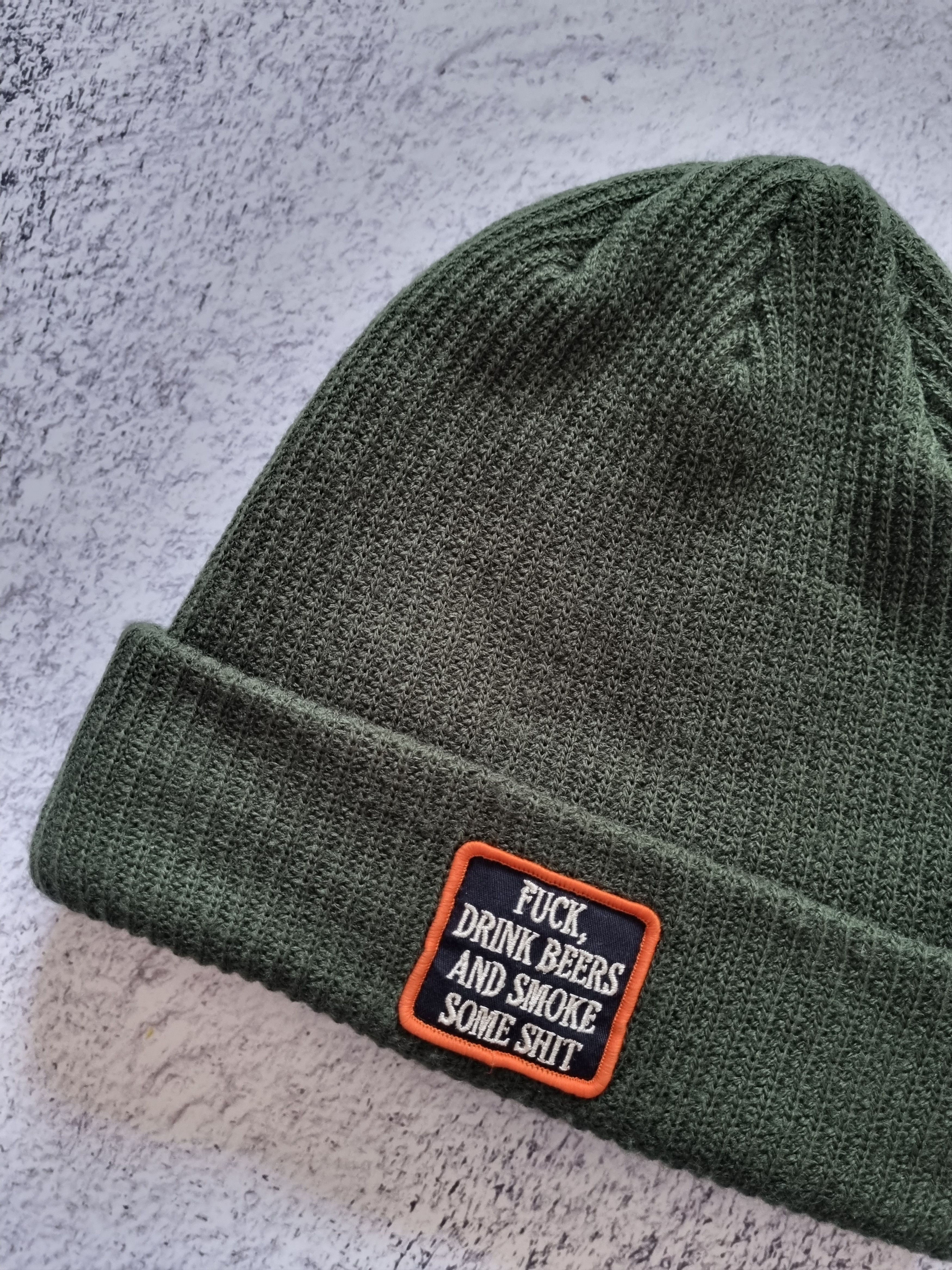 Vintage Vintage Humor Fuck Drink Smoke Beanie Hat Y2K Size ONE SIZE - 1 Thumbnail