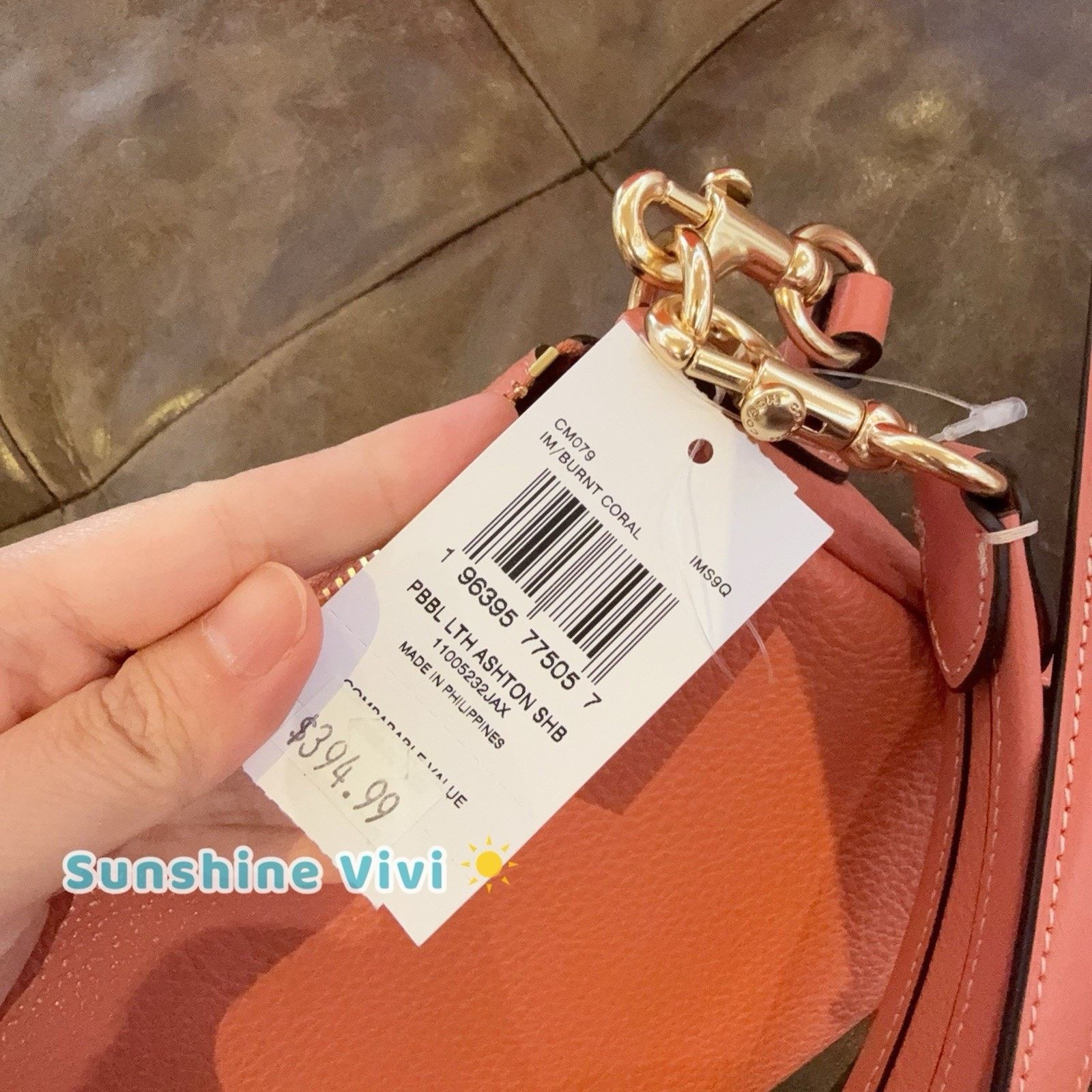Coach NWT COACH CM079 Ashton Shoulder Bag Leather Burnt Coral Size ONE SIZE - 6 Thumbnail