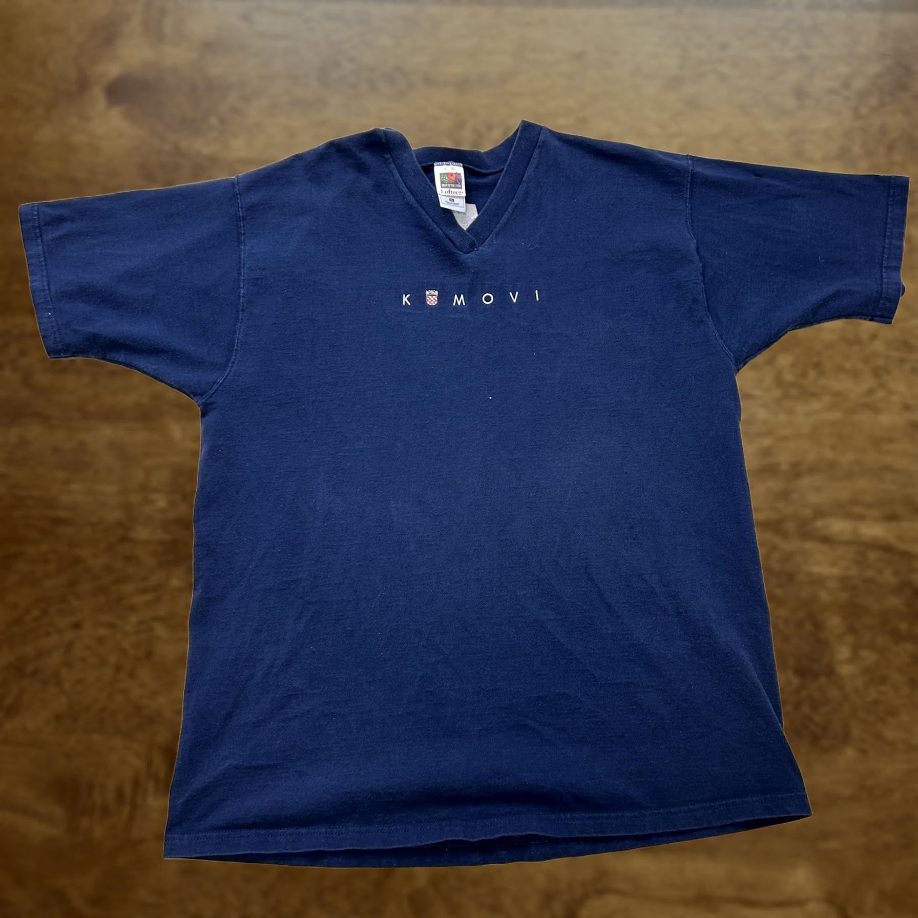 Fruit Of The Loom Kumovi Shirt Mens XL Blue Fruit of the Loom V-Neck Logo Tee T-Shirt Size US XL / EU 56 / 4 - 1 Thumbnail