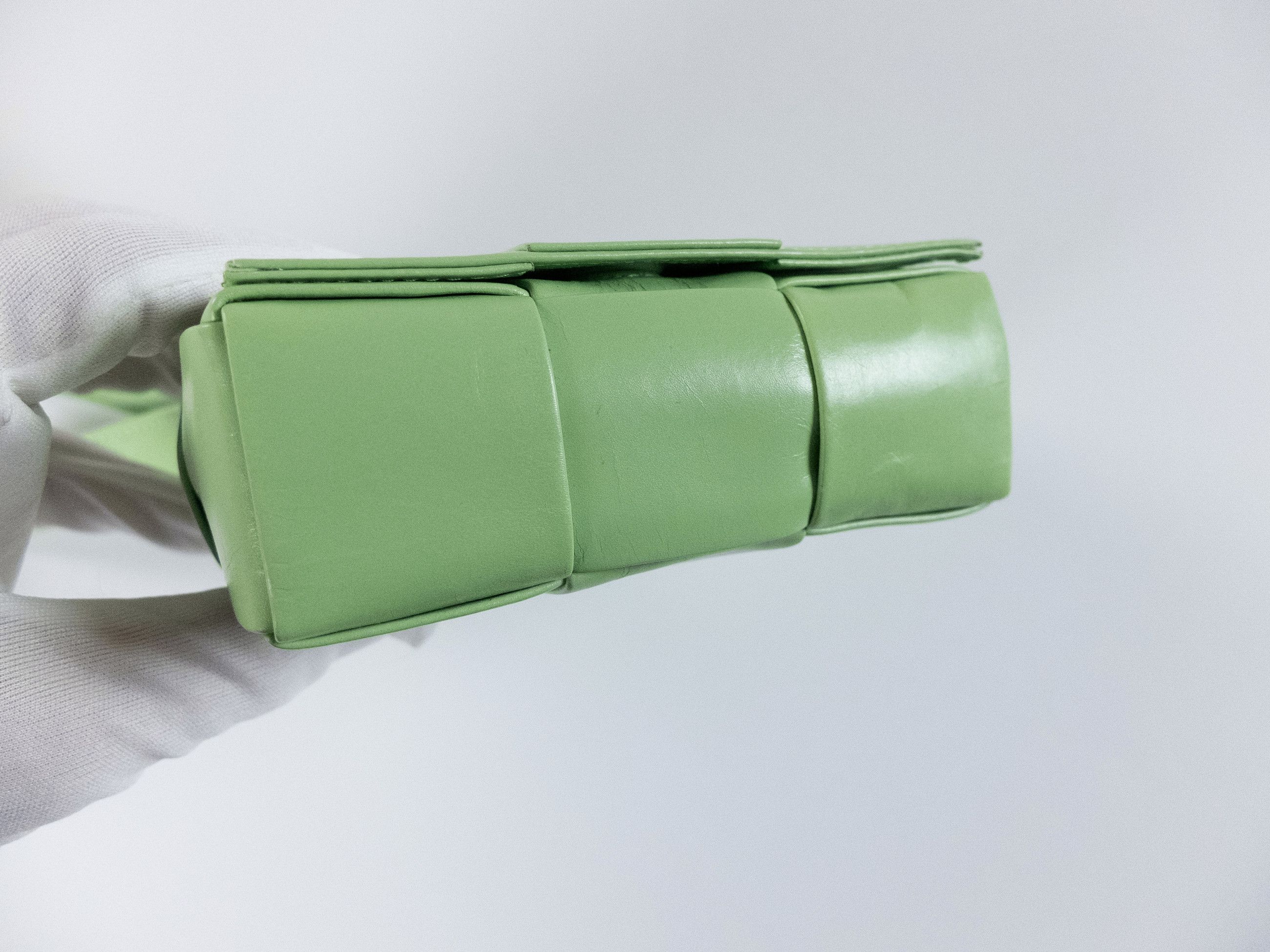 Bottega Veneta BOTTEGA VENETA Candy Cassette green paper leather mini bag Size ONE SIZE - 4 Thumbnail
