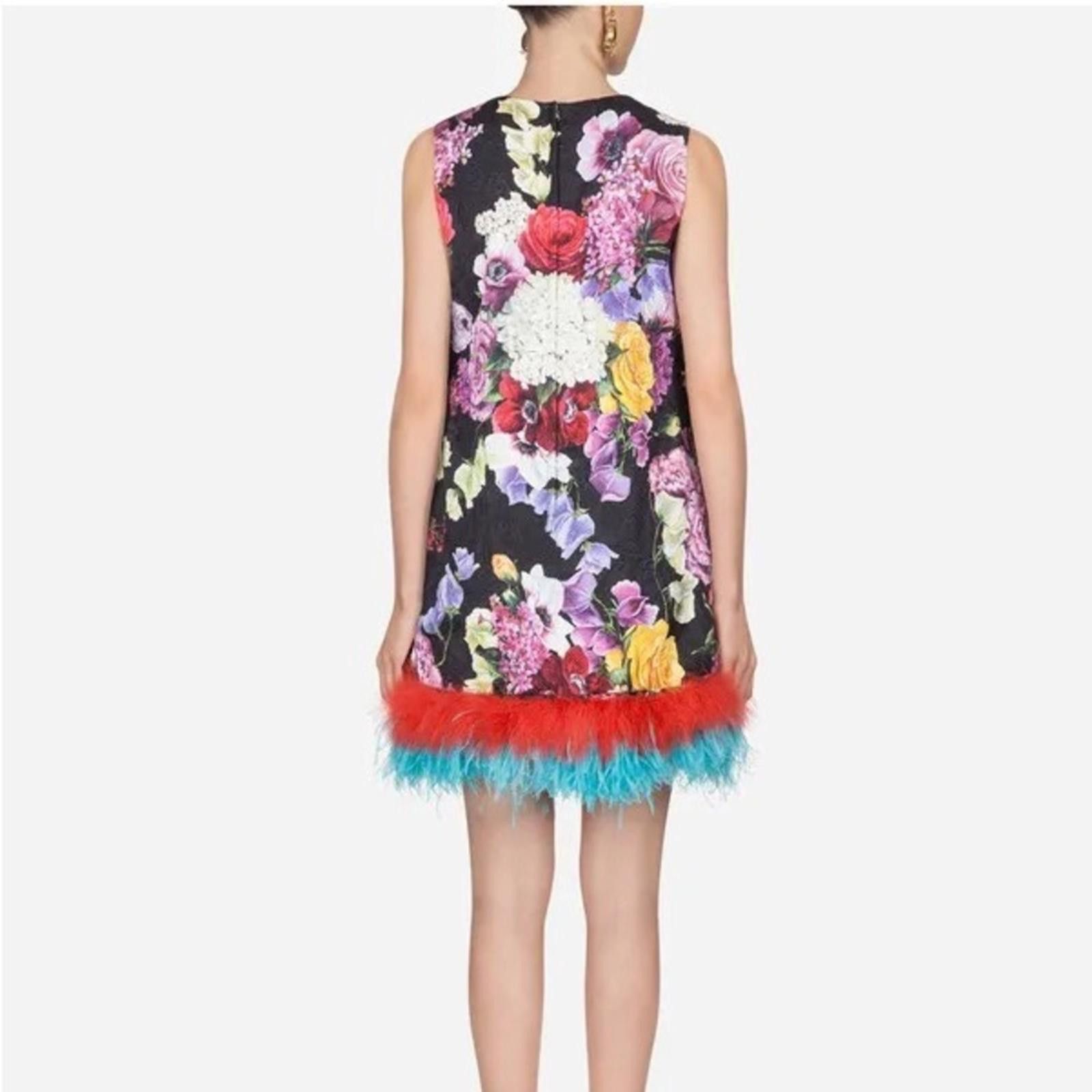 Dolce & Gabbana RARE🩵 Dolce & Gabbana Dress In Printed Brocade​​​ Size XS / US 0-2 / IT 36-38 - 4 Thumbnail