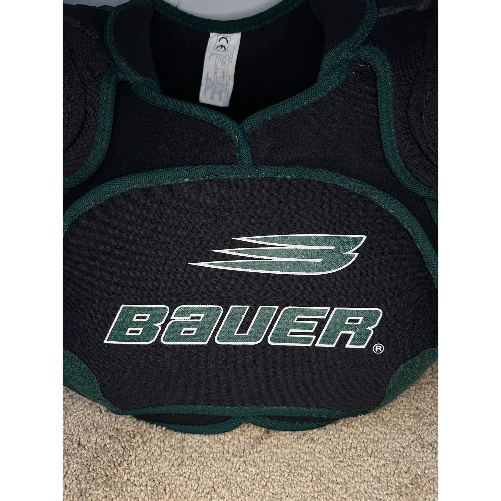 Other Bauer Impact Sp500 Hockey Shoulder Pads Green/Black Junior L Size ONE SIZE - 5 Thumbnail