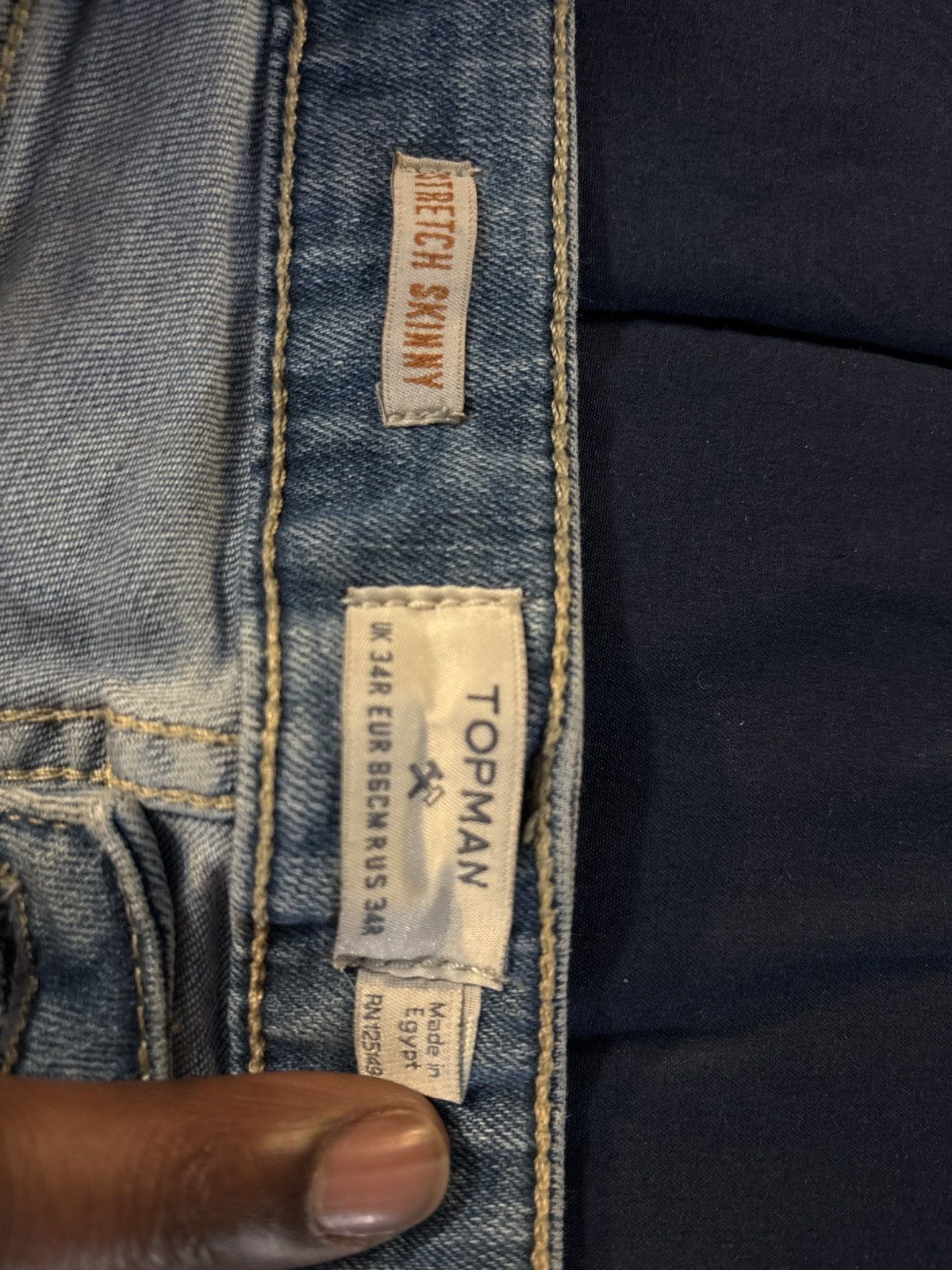 Topman TOPMAN Stretch Skinny Jeans Size US 34 / EU 50 - 2 Thumbnail