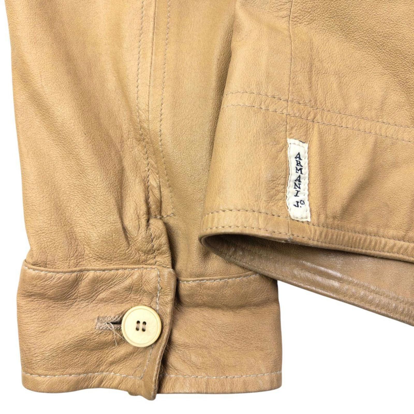 Other Vintage 2000s Armani Jeans Button Up Leather Jacket Size M Size L / US 10 / IT 46 - 5 Thumbnail