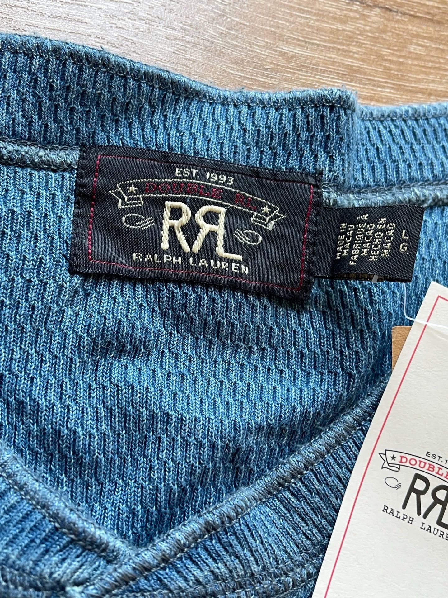 RRL Ralph Lauren RRL Indigo Henry LS Jersey T-Shirt 24AW L Size US L / EU 52-54 / 3 - 6 Thumbnail