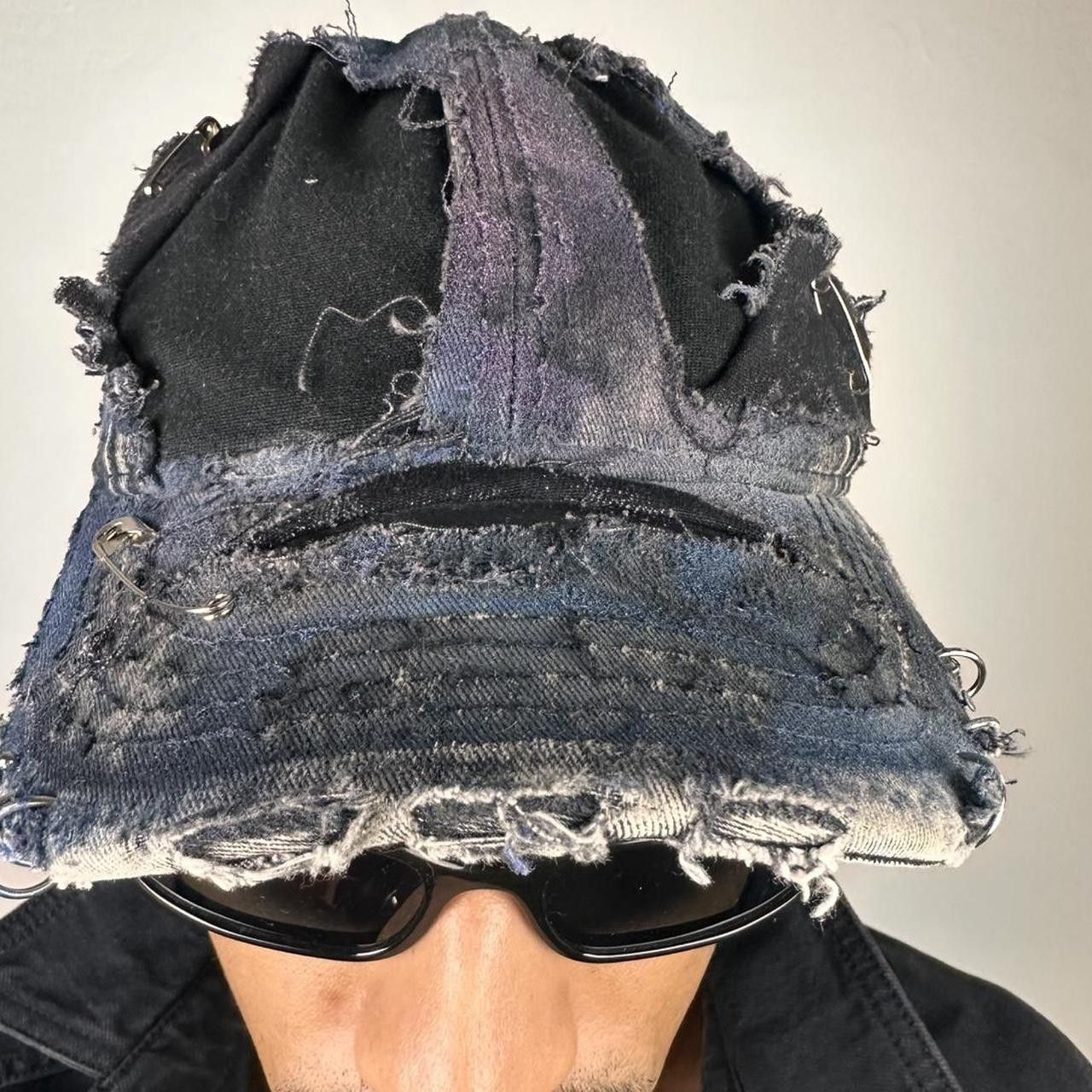 Other ASTROBOI* 'Nebulous Cloud' Black Safety Spin Grunge Hat Size ONE SIZE - 7 Thumbnail