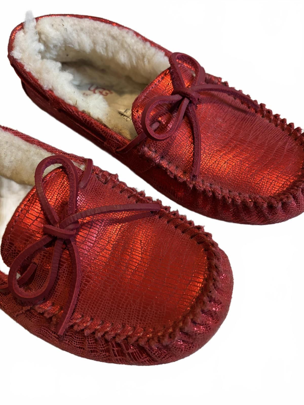 Ugg NEW UGG Dakota Metallic Jester Red Slippers Shearling sz 6 Size US 6 / IT 36 - 3 Thumbnail