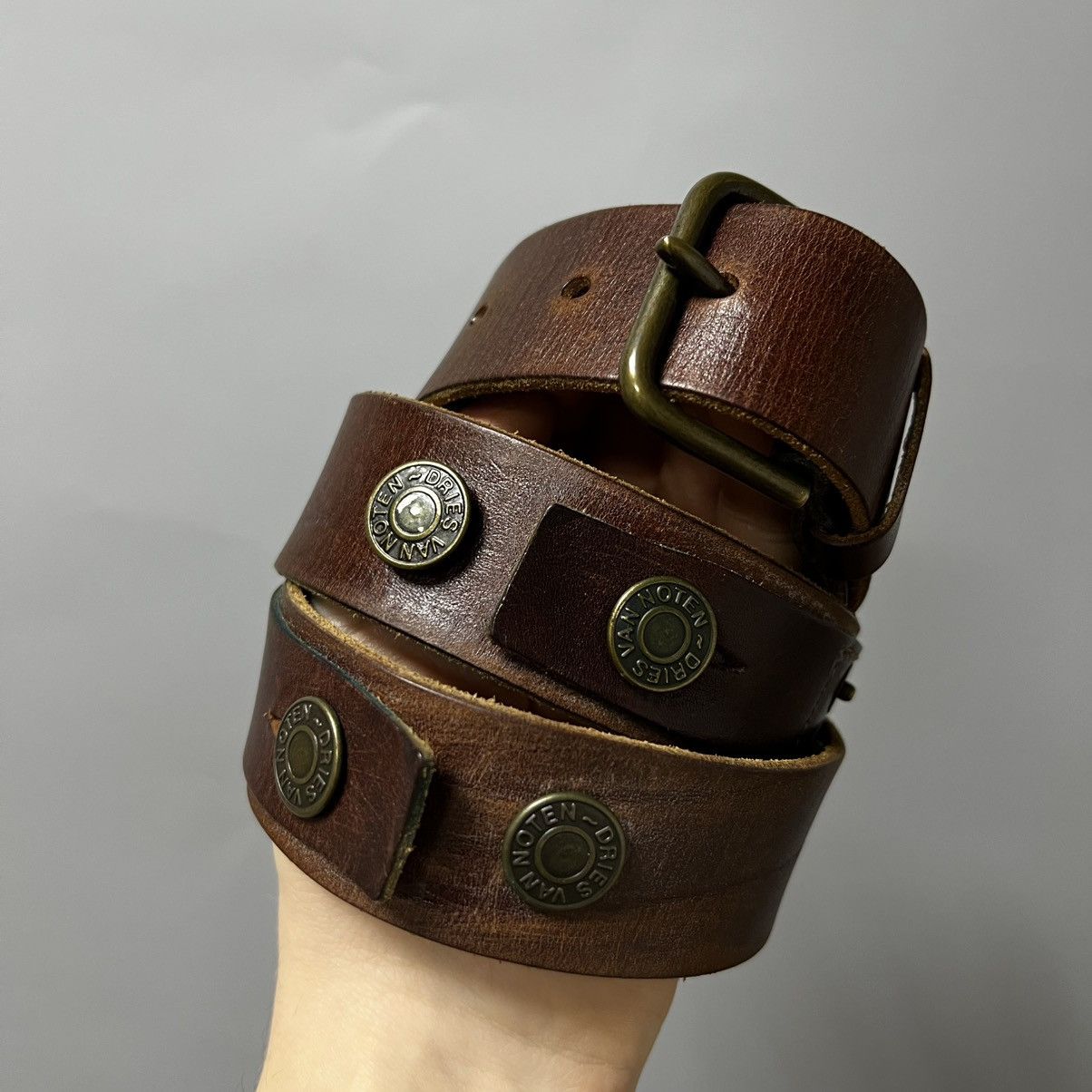 Dries Van Noten Dries Van Noten Leather Belt adorned with buttons Size 32 - 1 Thumbnail