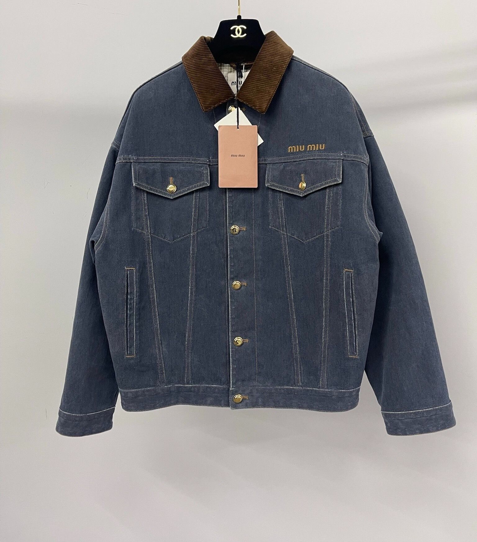 Miu Miu MiuMiu 25FW Padded Collar Denim Jacket Size XS / US 0-2 / IT 36-38 - 1 Thumbnail