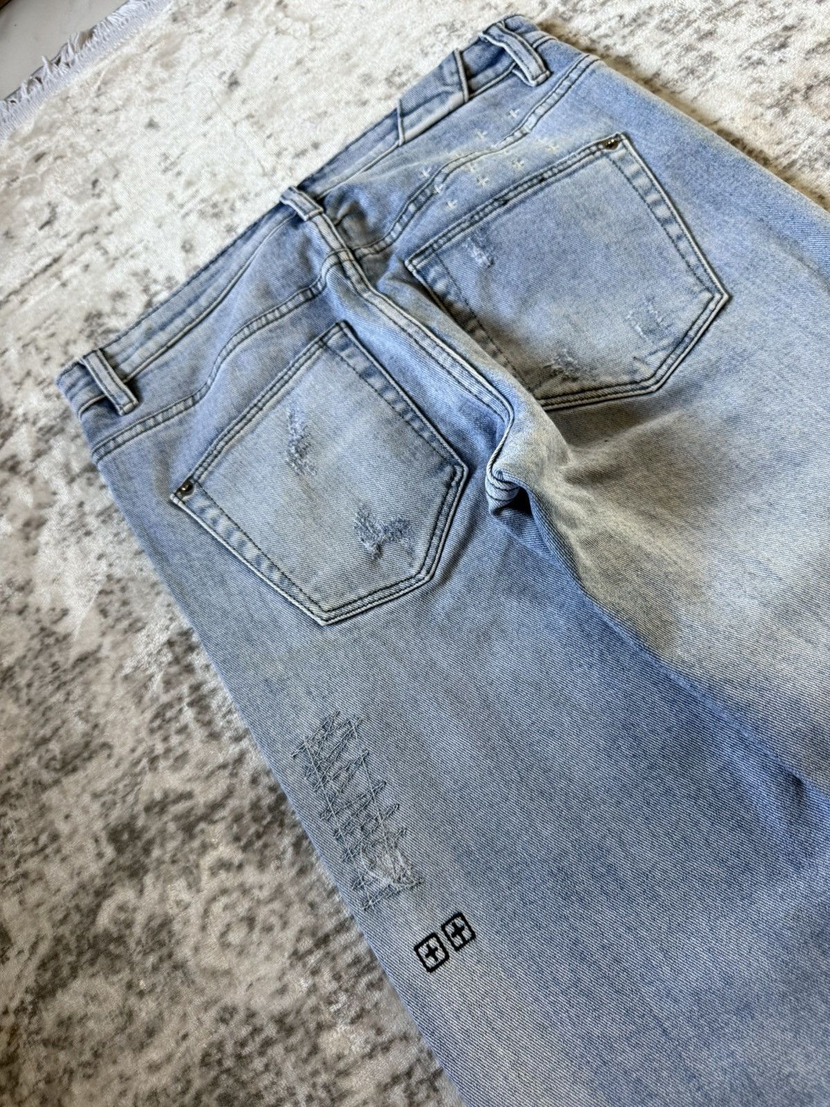 Ksubi Ksubi Studded Phython Snake Repaired Distressed Skinny Jeans Size US 30 / EU 46 - 13 Thumbnail