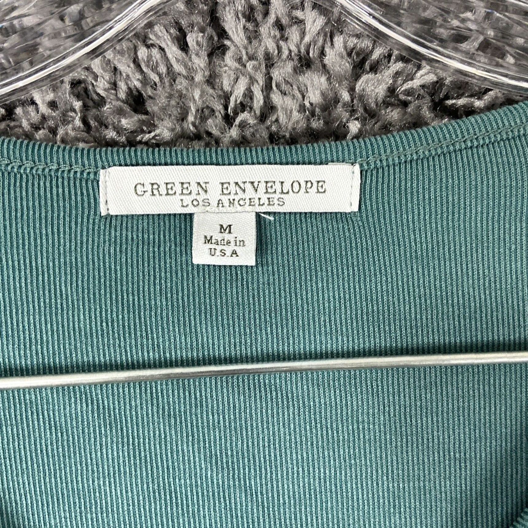 Vintage Green Envelope Blouse Women's Medium Green Long Sleeve Ruffle Top Womens Size M / US 6-8 / IT 42-44 - 4 Thumbnail