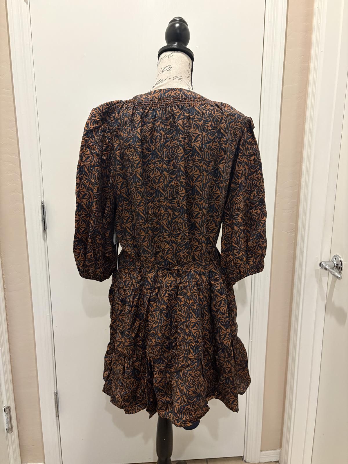 Nordstrom Caslon Rust Bisque Cecilia Bloom Dress 2X Size XXL / US 16-18 / IT 52-54 - 2 Thumbnail