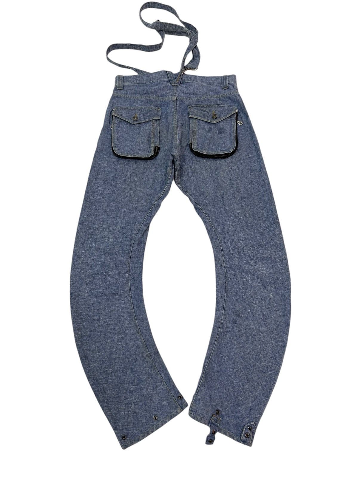 Japanese Brand × PPFM × Vintage Vintage PPFM Japanese Denim Twisted-Leg Utility Jeans Size US 34 / EU 50 - 2 Thumbnail