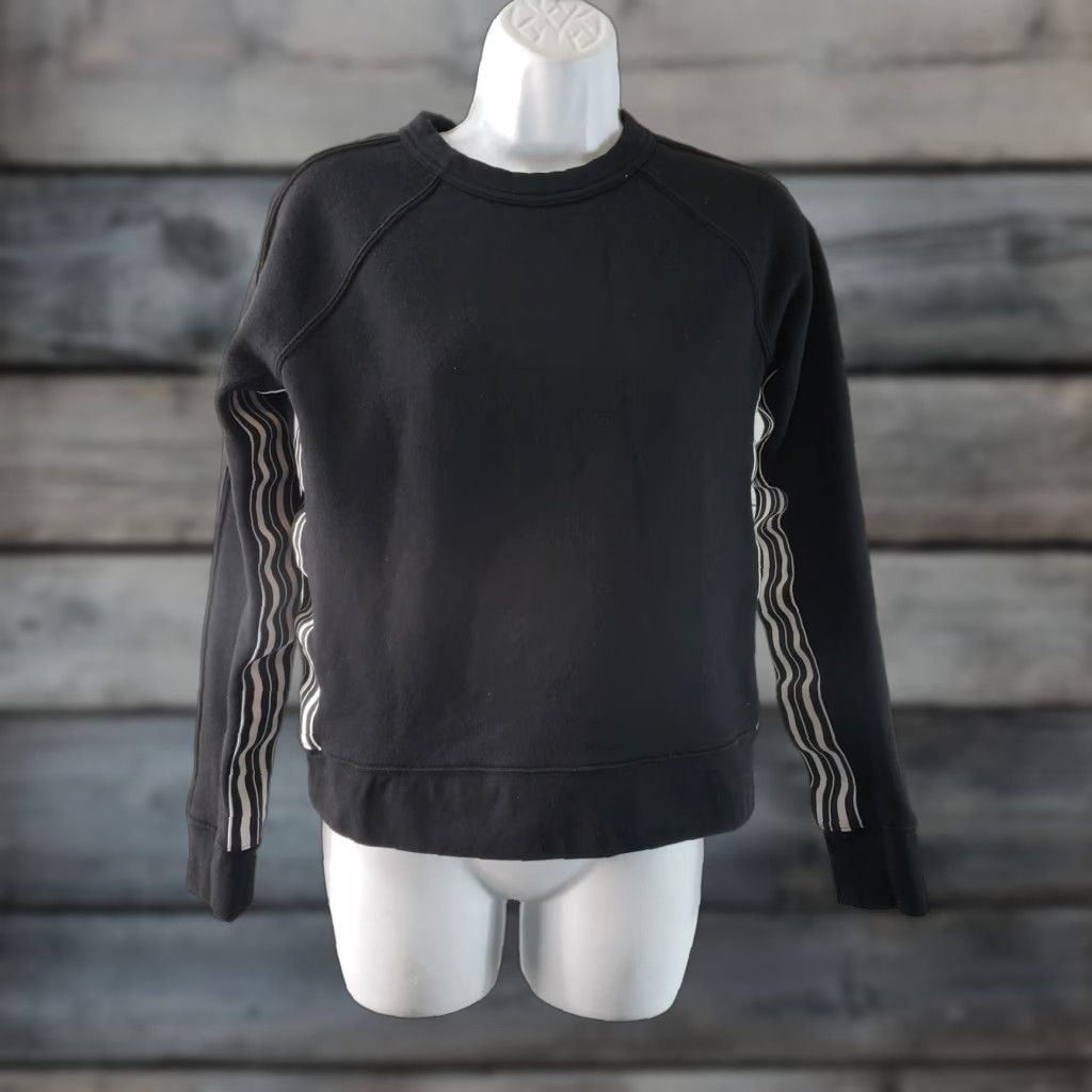 Athleta Athleta Womens Sweatshirt 24/7 Crewneck Striped Black White XS Cotton Blend Pullover Activewear Shirt Womens Size XS / US 0-2 / IT 36-38 - 1 Thumbnail