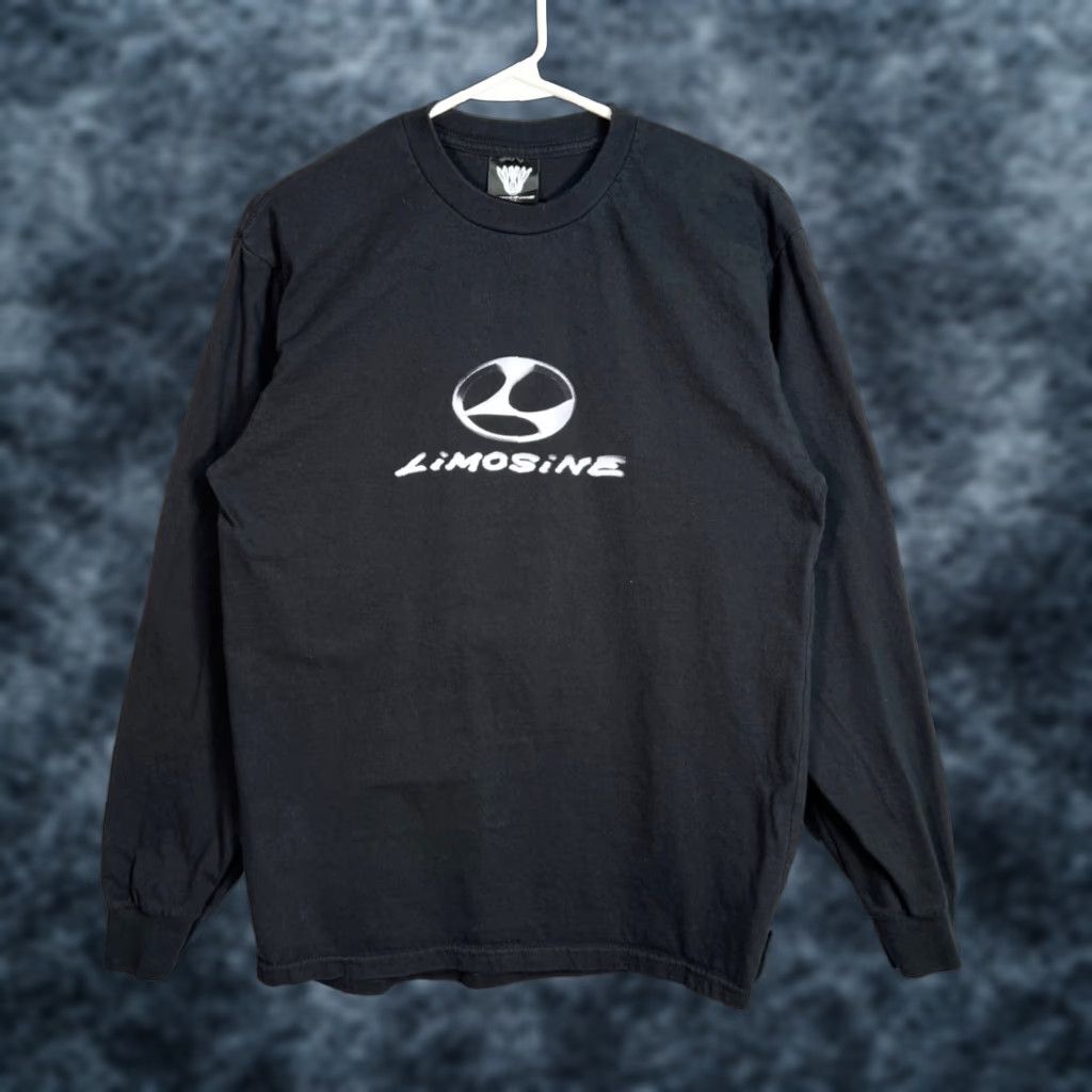 Limousine Black Long Sleeve T-Shirt Size Medium Mens Vintage No 2020-2029 Logo Graphic Crew Neck Cotton Shirt