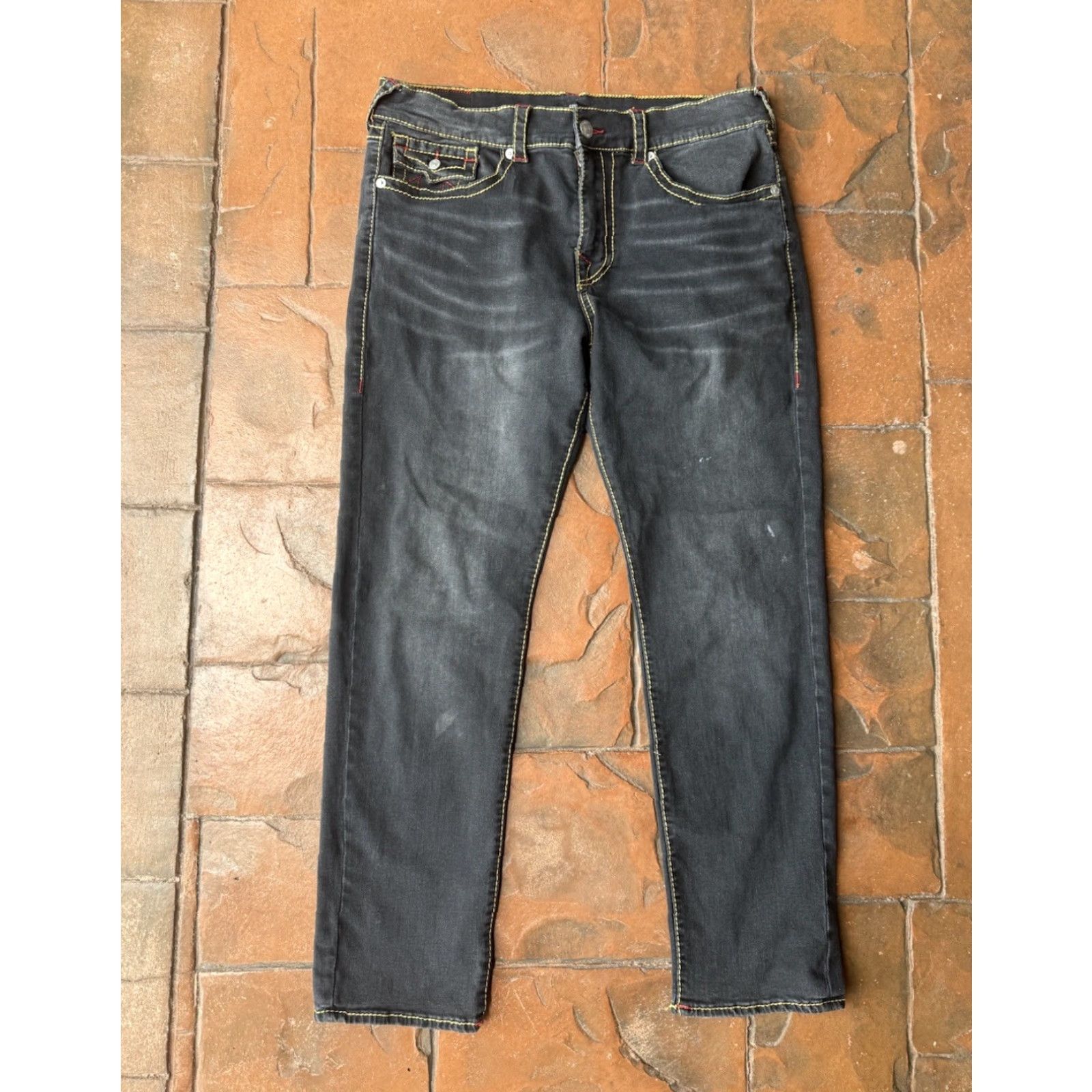 True Religion True Religion Geno Relaxed Slim Denim Jeans Men's 36 Black 5-Pocket Pockets Logo Slim Straight Regular Size 36 Mens Jeans Size US 36 / EU 52 - 3 Thumbnail