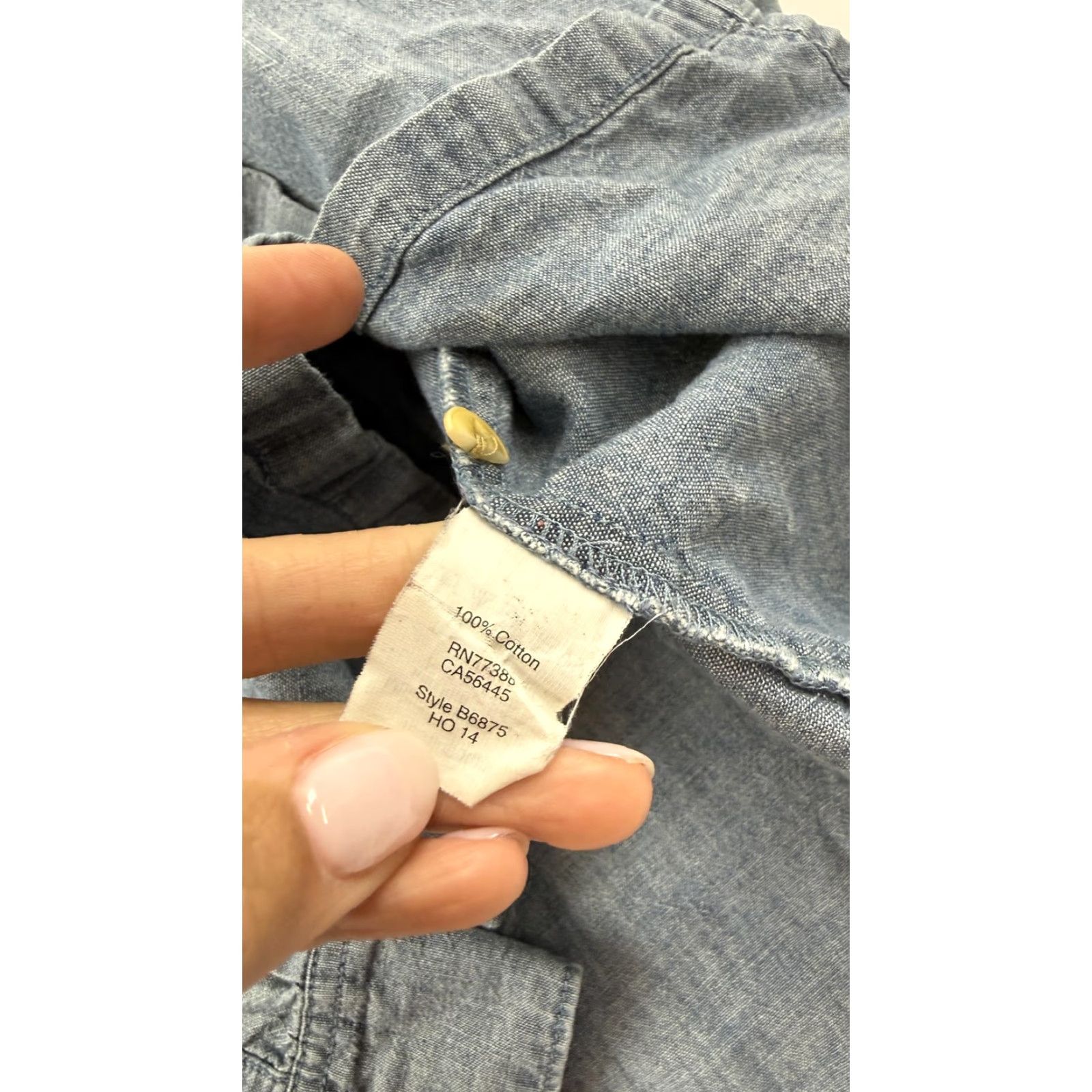Madewell Madewell Shirt Womens Small Blue Chambray Button-Down Long Sleeve Cotton Casual - 100% Cotton, Collared, Solid, Button-Up, Womens, S Size S / US 4 / IT 40 - 6 Thumbnail
