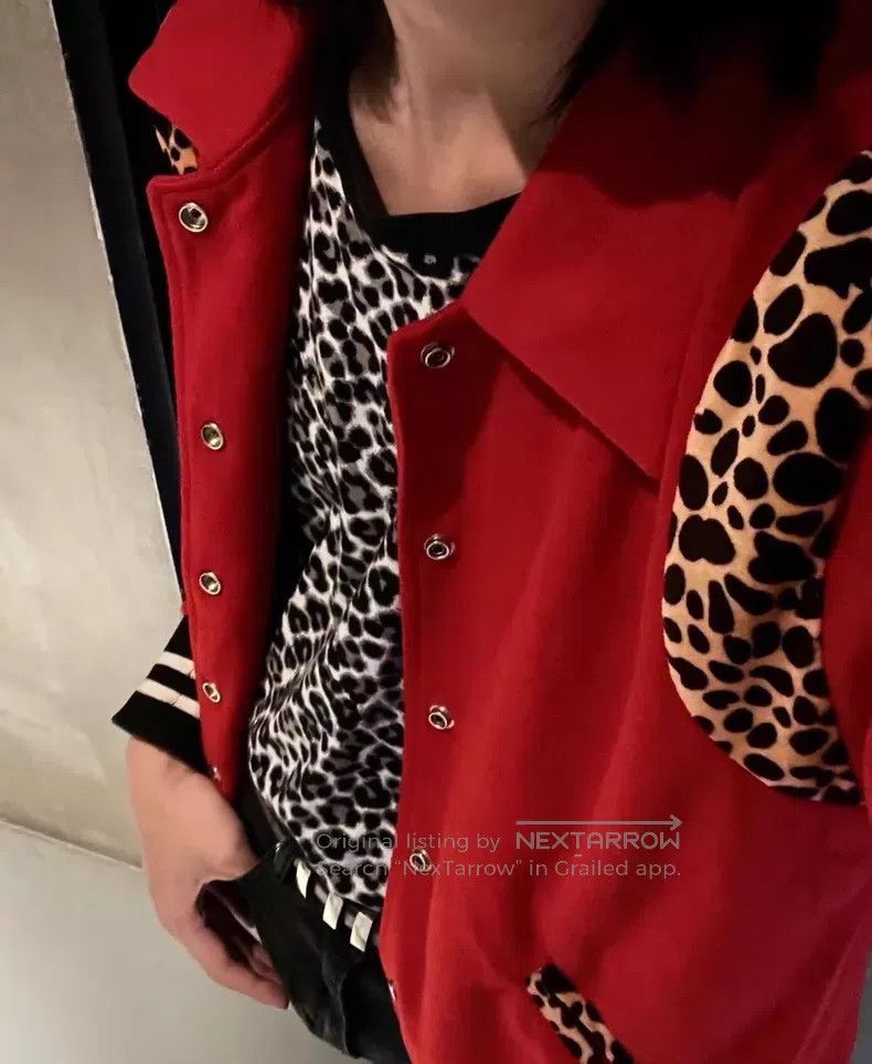 Saint Laurent Paris Saint Laurent Paris Cotton Round Neck Black and Grey Leopa Size US L / EU 52-54 / 3 - 8 Thumbnail