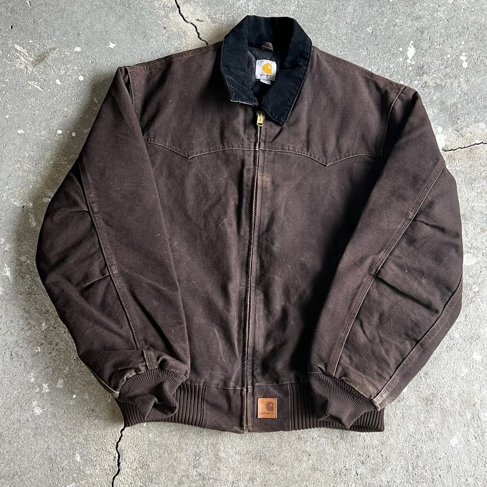 Carhartt × Vintage Carhartt J14 DKB brown santa fe work wear jacket Size US L / EU 52-54 / 3 - 12 Thumbnail