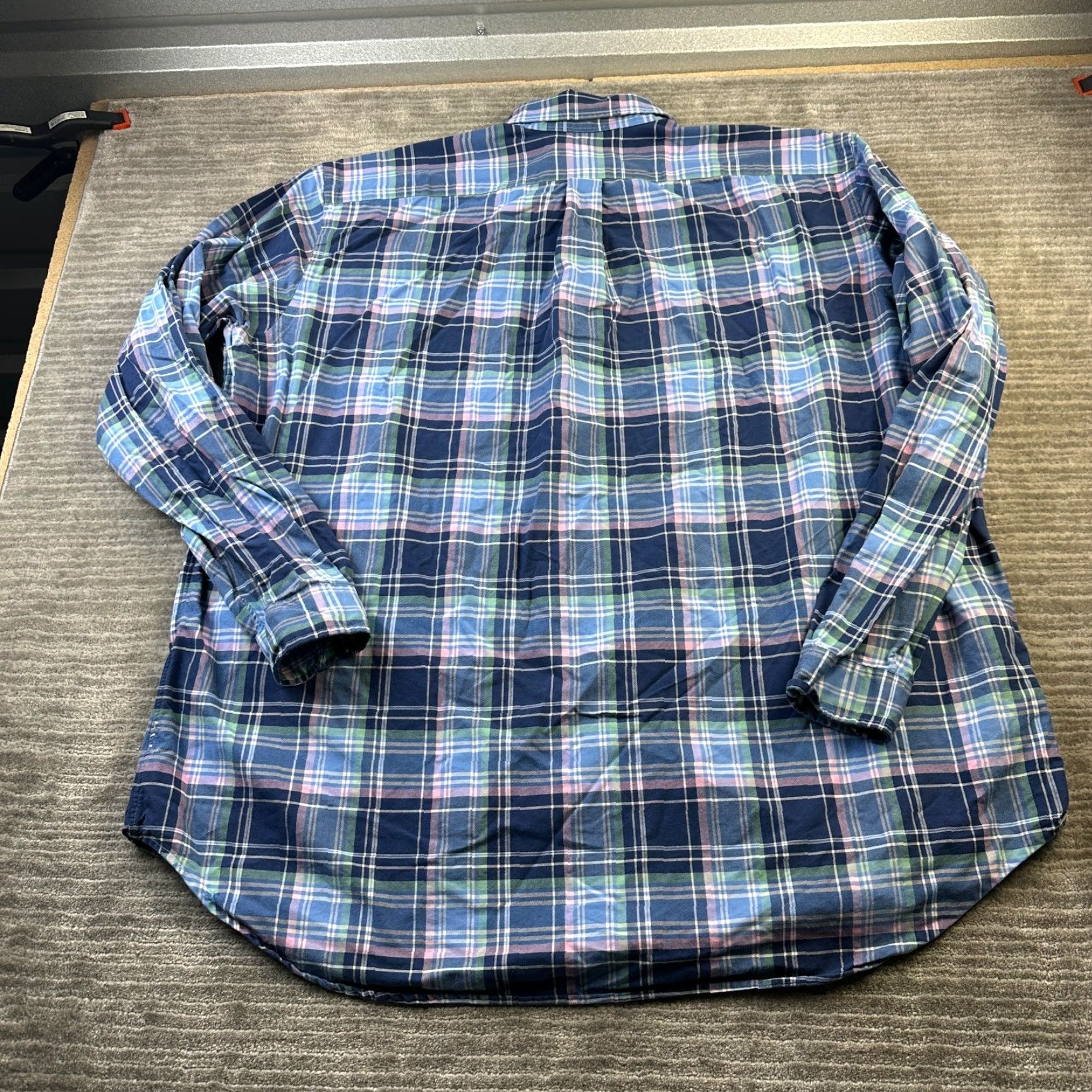 Polo Ralph Lauren Polo Ralph Lauren Shirt Mens 3XB 3XL Big Blue Button Up Pony Oxford Plaid Size US XXL / EU 58 / 5 - 2 Thumbnail