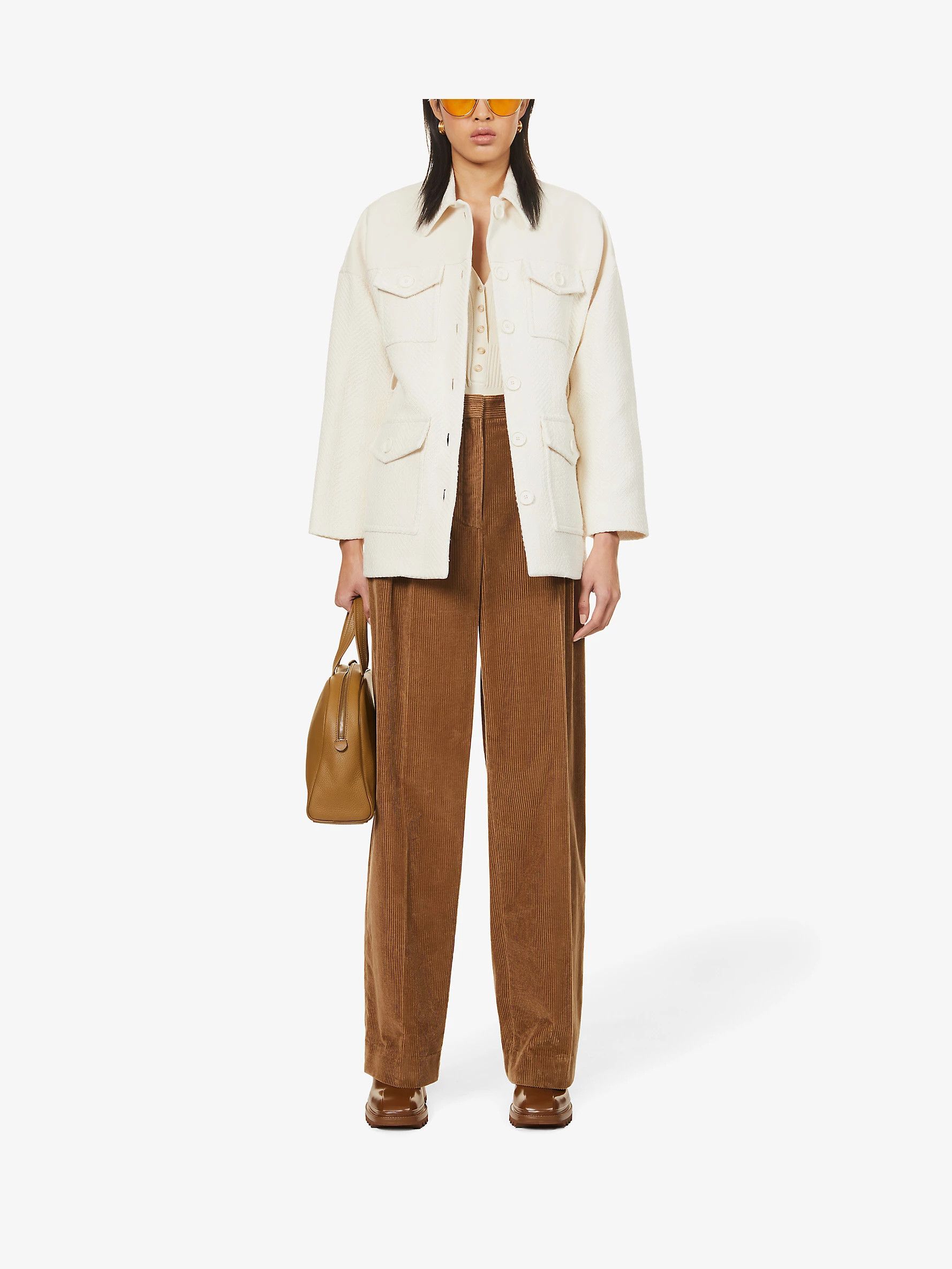 Other Claudie Pierlot Gerome Belted Cotton-Blend Twill Jacket Size XS / US 0-2 / IT 36-38 - 3 Thumbnail