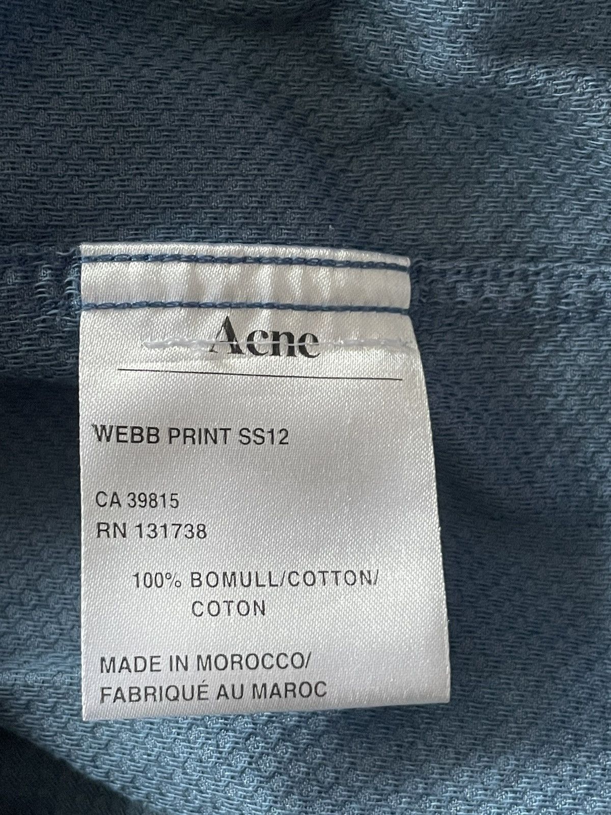 Acne Studios Acne Webb Print SS12 Shirt Size US M / EU 48-50 / 2 - 5 Thumbnail