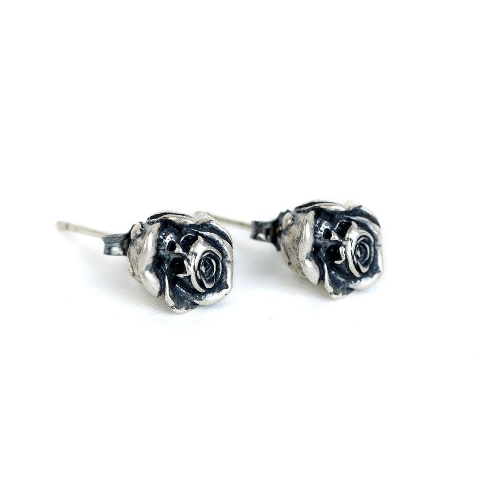 Jewelry Flowers Dark Earrings One Pairs Chrome Jewelry Size ONE SIZE - 6 Thumbnail