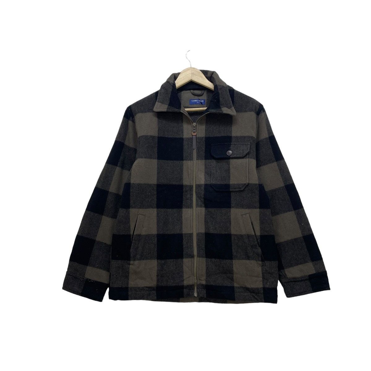 Camel × Flannel Vintage Camel Club Button Eye Black Checked Jacket Size US M / EU 48-50 / 2 - 1 Thumbnail