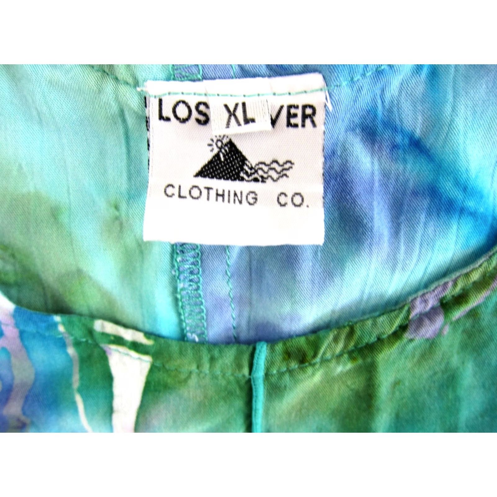 Vintage VINTAGE Lost River Dress Tank Midi Sun Blue Purple Green Tie Dye Layered Rayon XL Sundress Floral Kaftan Bohemian 90s Womens Size XL / US 12-14 / IT 48-50 - 3 Thumbnail