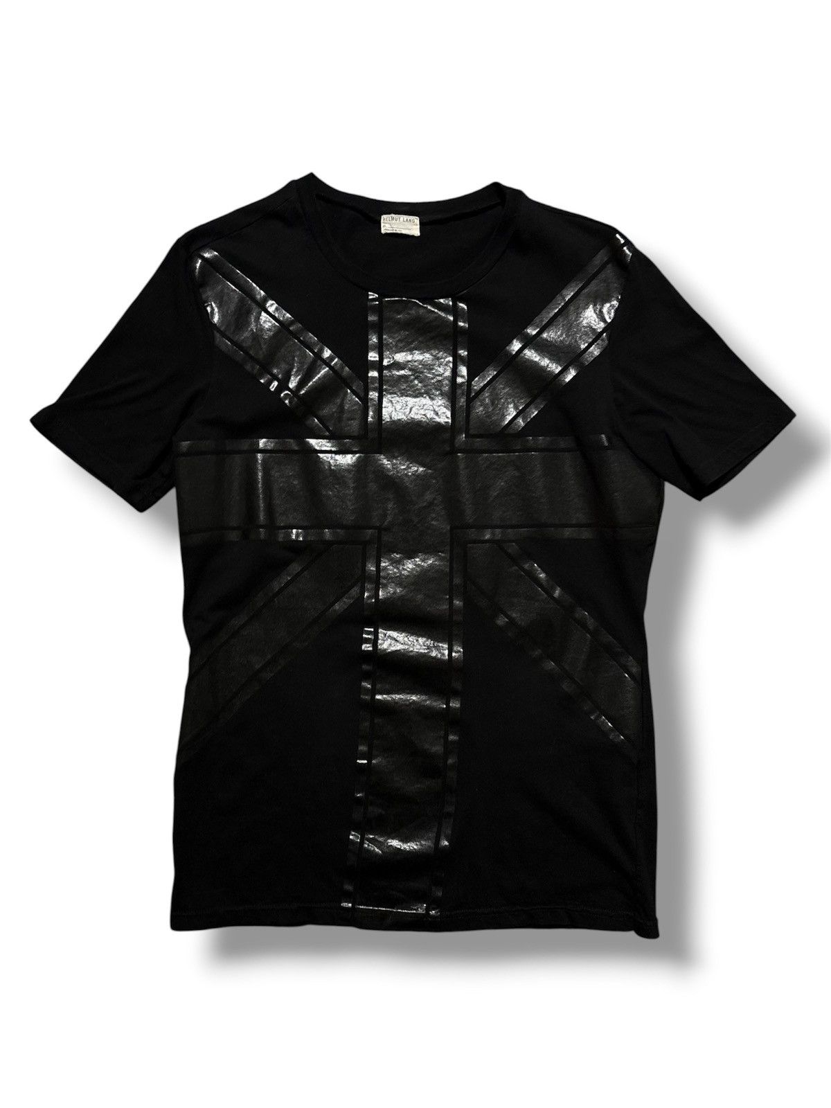 Helmut Lang A/W 97 Union Jack 'Backstage' Print T Shirt | Grailed
