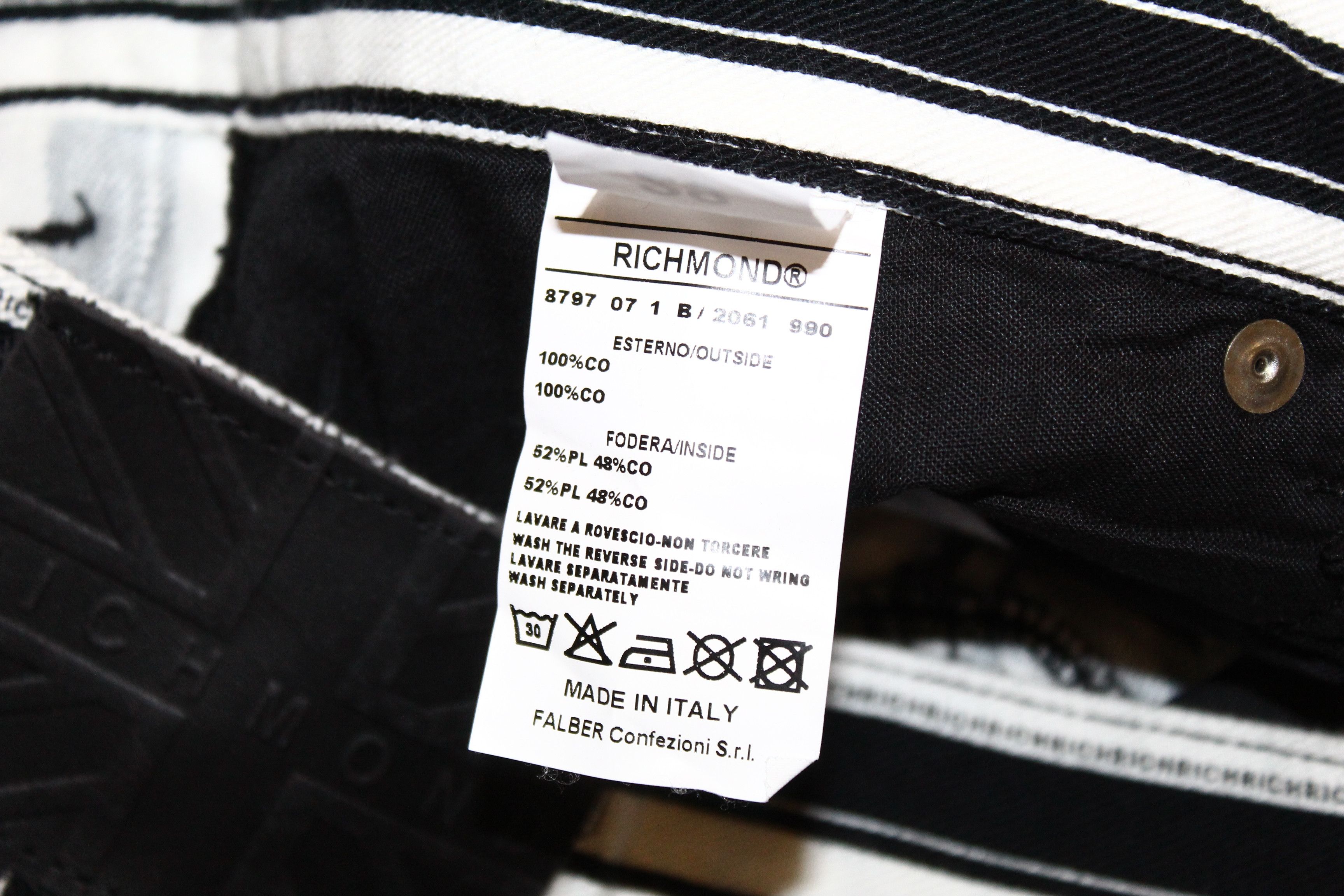 John Richmond Richmond Denim Low-Rise Super Skinny Striped Jeans Size US 31 - 6 Thumbnail