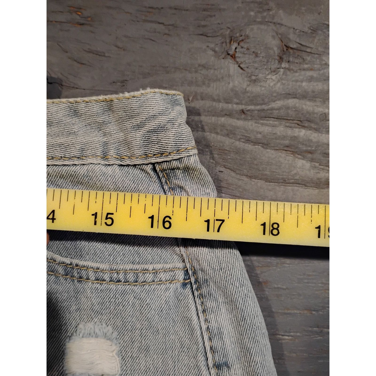 Shein Shein (12) Cut-Off Rugged Blue Denim Rugged Shorts Size 34" / US 12 / IT 48 - 4 Thumbnail