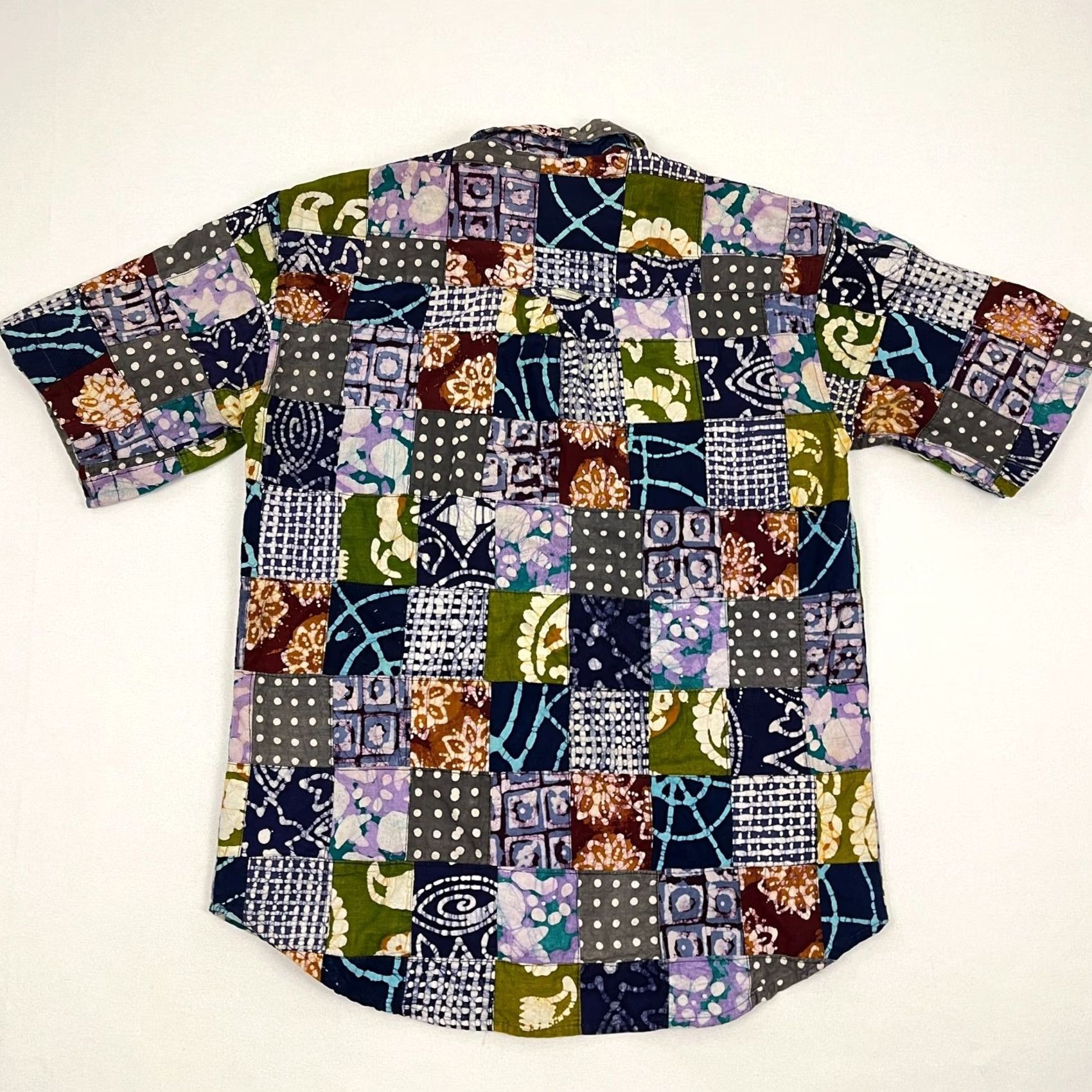 CO VINTAGE Old School Clothing Co Shirt Mens M Multi Patchwork Button Up Retro Hipster Size US M / EU 48-50 / 2 - 7 Thumbnail