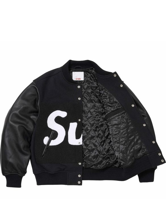 Supreme Supreme Big Logo Chenille Varsity Jacket Black size Medium