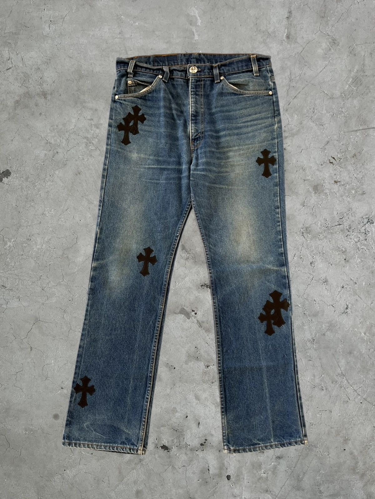 Chrome Hearts Chrome Hearts Leather Patch Jeans Size US 34 / EU 50 - 1 Thumbnail