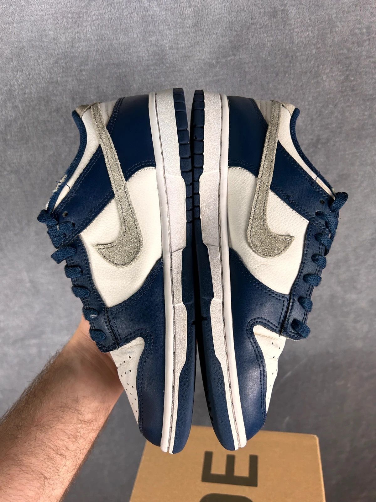 Nike Nike Dunk Low "Midnight Navy" Retro navy white swoosh Size US 8 / EU 41 - 7 Thumbnail
