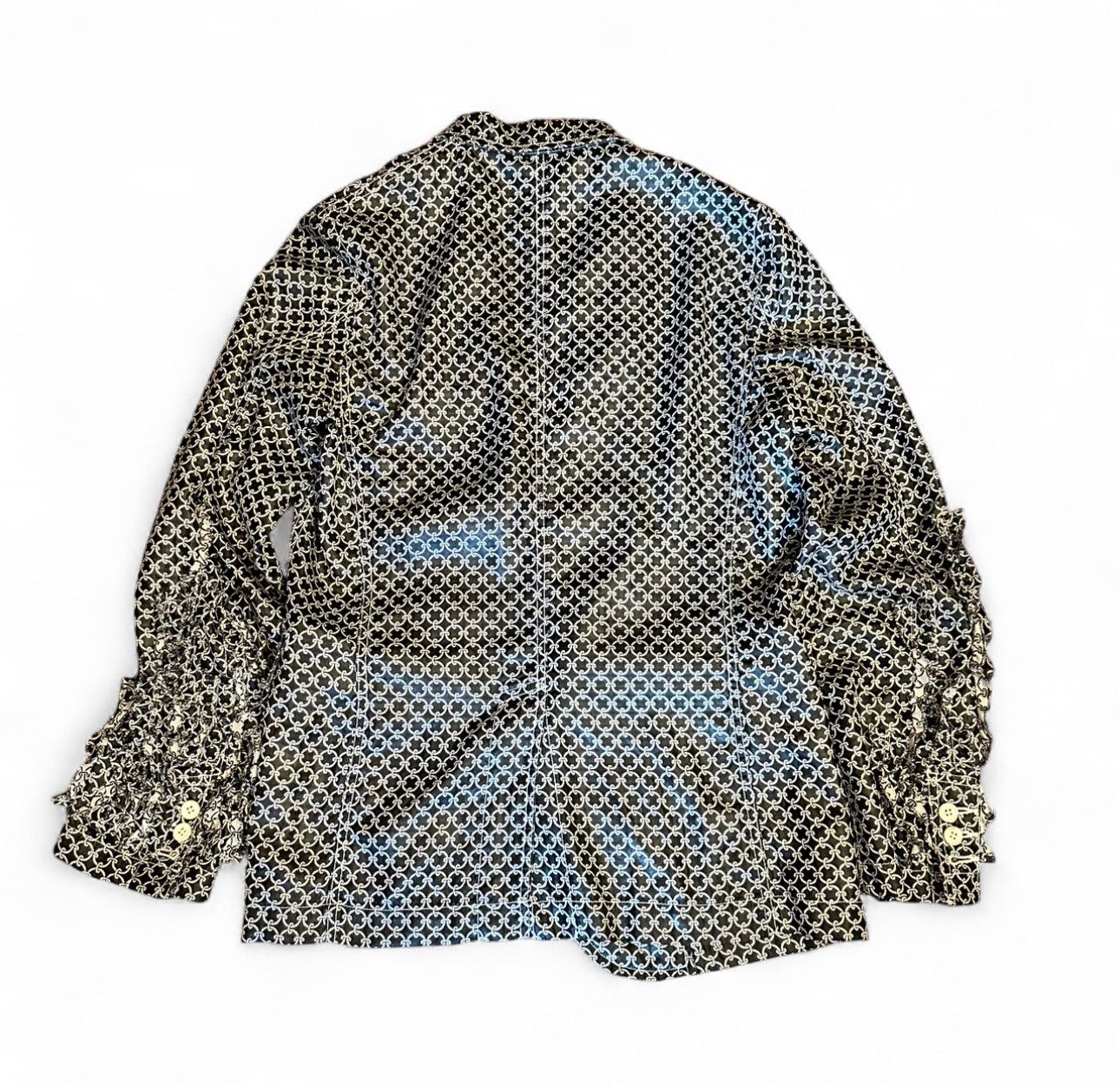 Comme des Garcons Homme Plus S/S 12 Runway Chain Pattern Blazer With Sleeve Ruffles Size 46R - 2 Thumbnail
