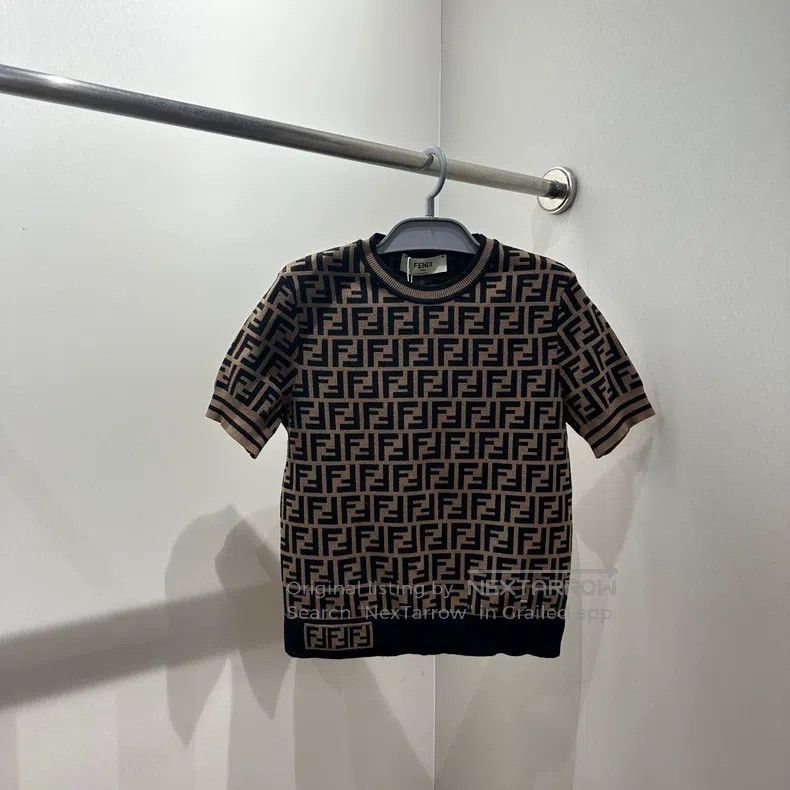 Fendi Fendi All-over Double F Logo Knit Short Sleeve Size XS / US 0-2 / IT 36-38 - 1 Thumbnail