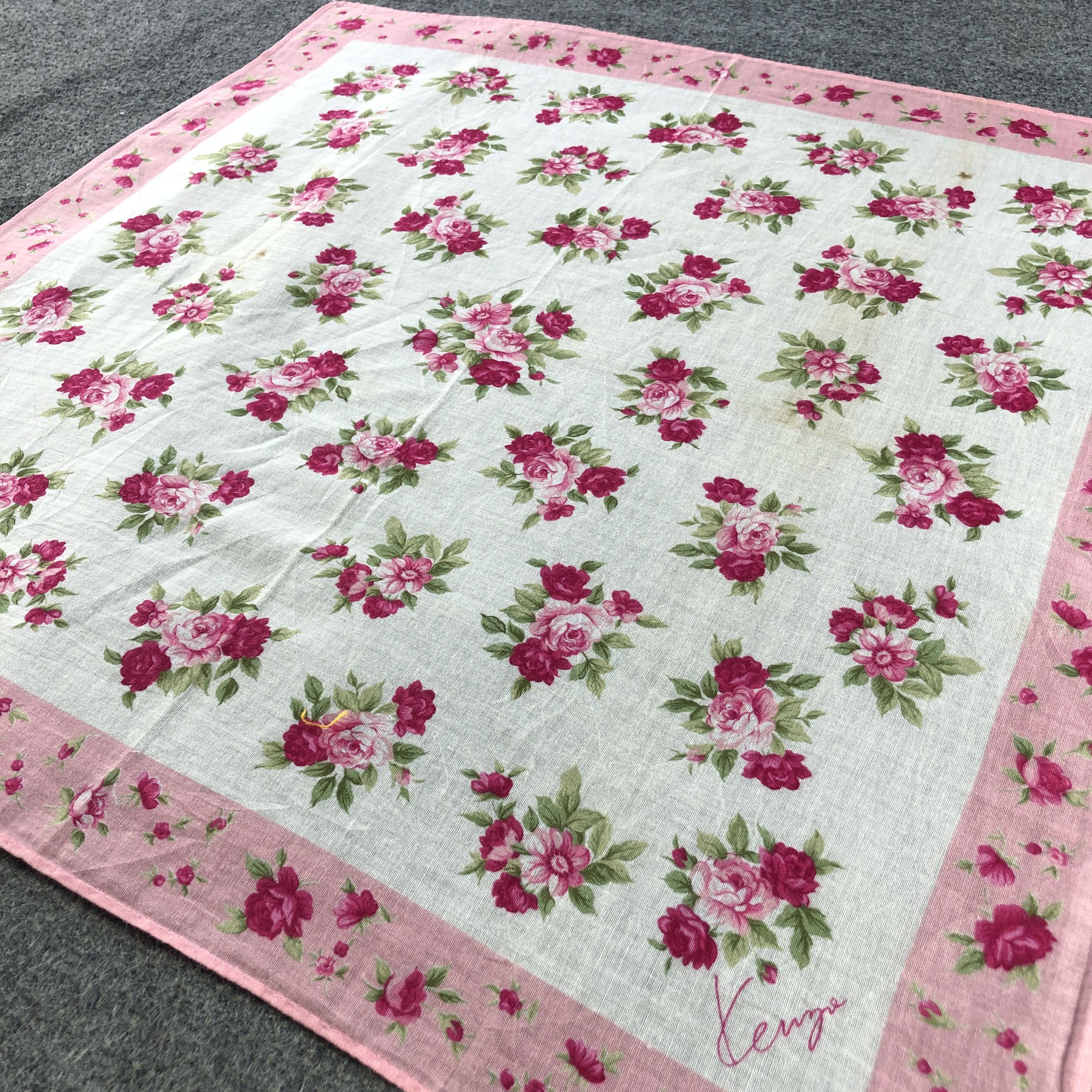 Kenzo × Vintage Kenzo Floral Handkerchief Neckerchief Bandana H2476 Size ONE SIZE - 3 Thumbnail